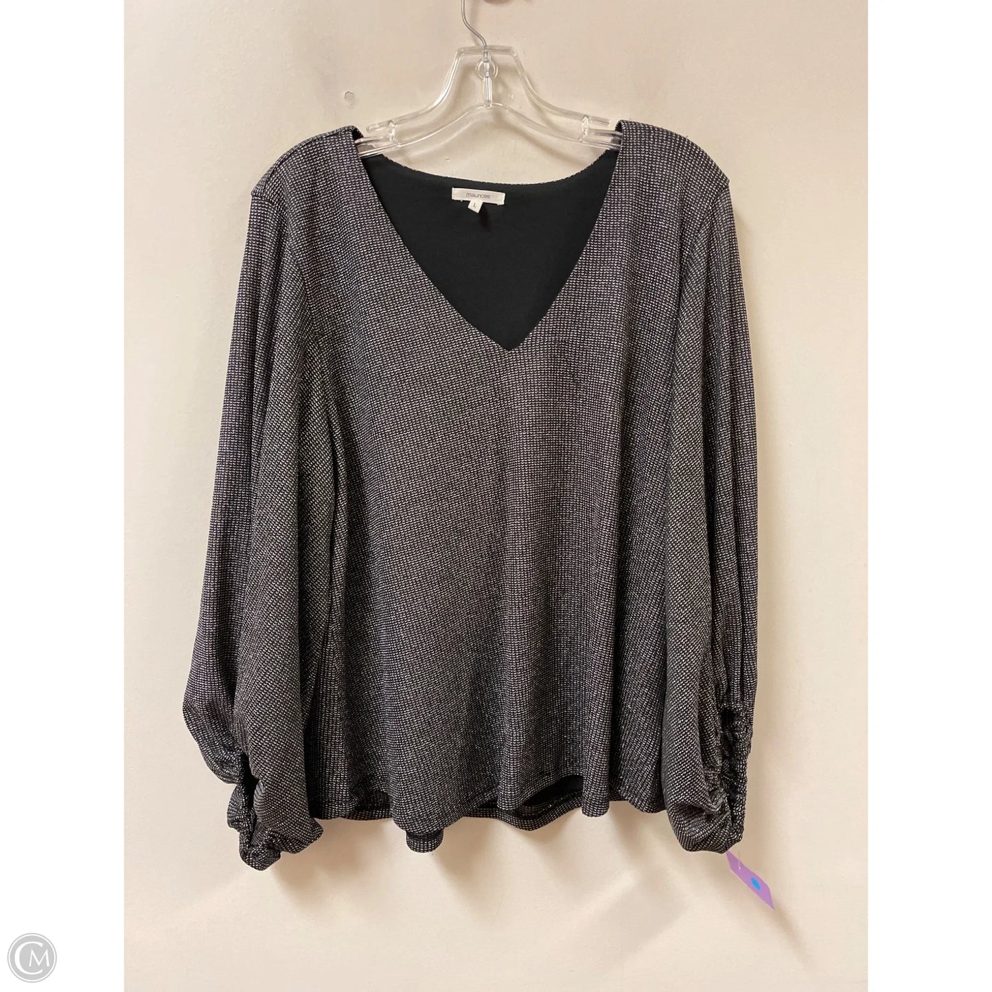 Top Long Sleeve By Maurices In Silver, Size: L