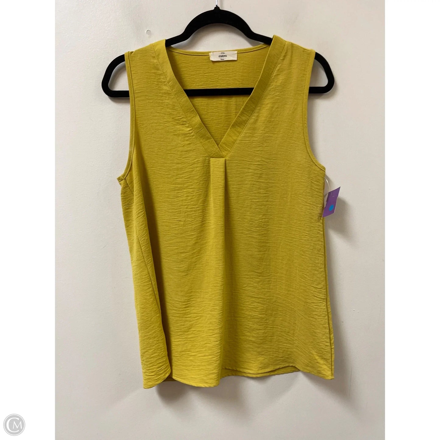 Top Sleeveless By Entro In Yellow, Size: M