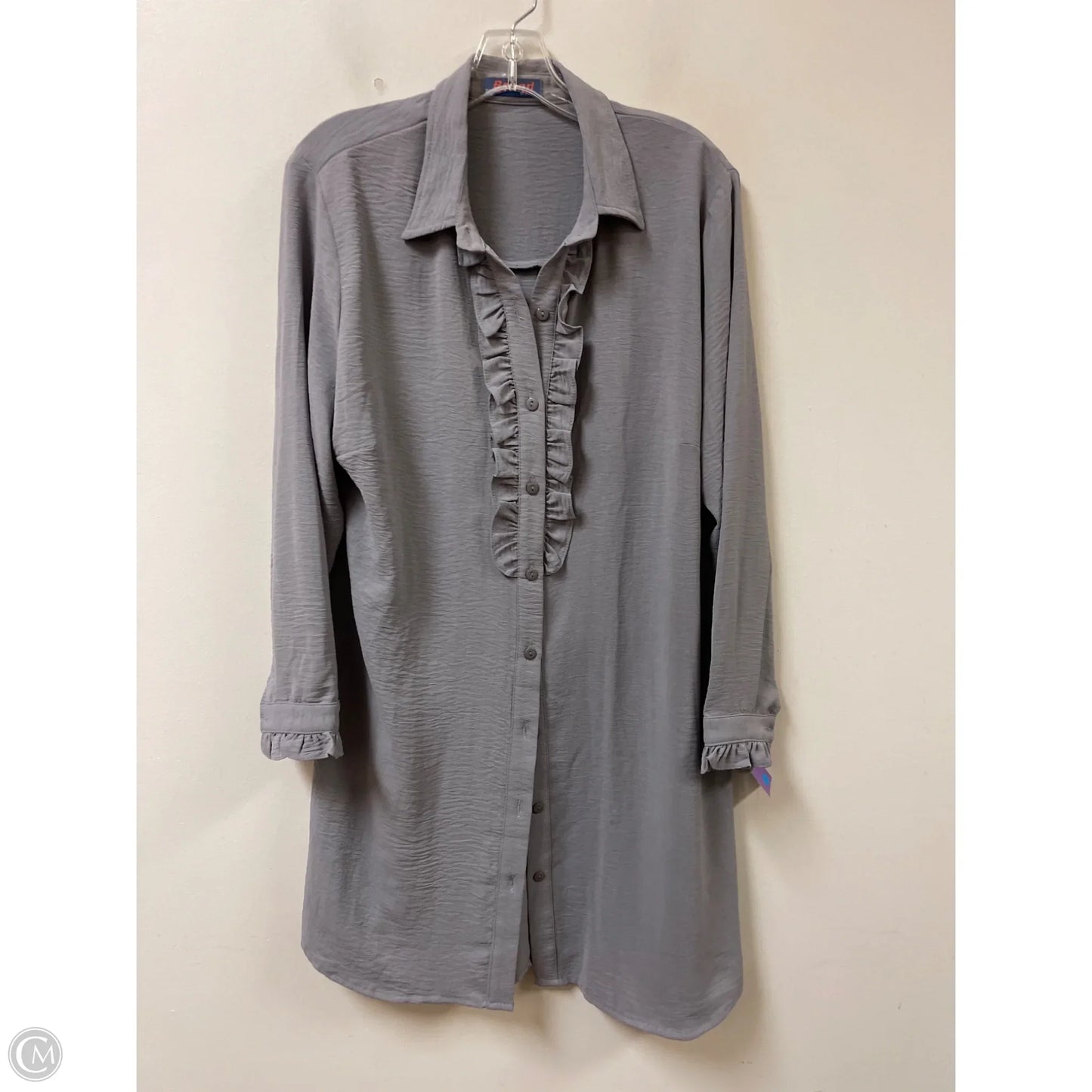 Dress Casual Midi By Clothes Mentor In Grey, Size: 2x