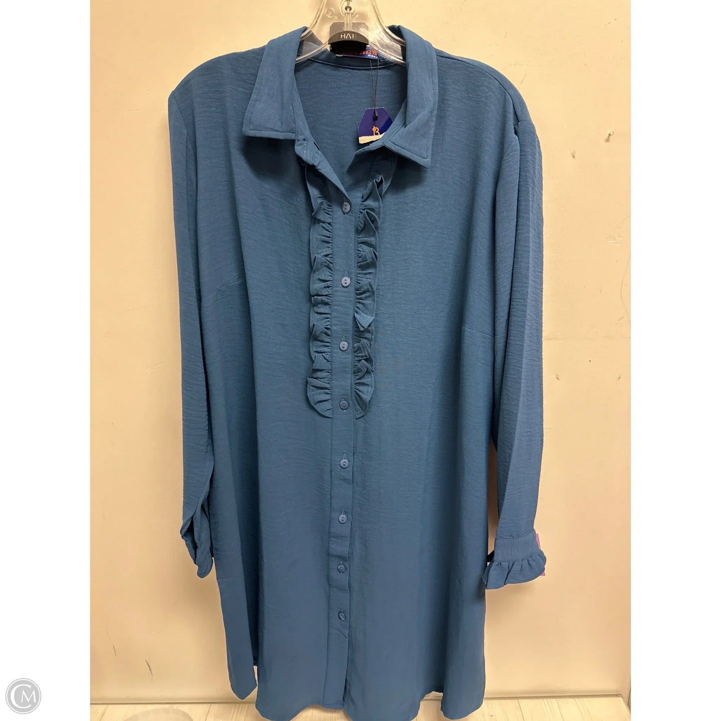 Dress Casual Midi By Clothes Mentor In Blue, Size: 2x