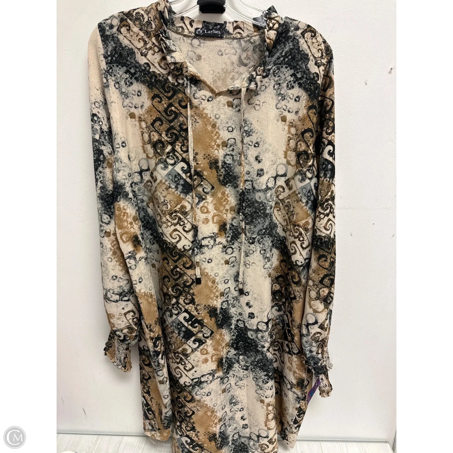 Dress Casual Midi By Clothes Mentor In Tan, Size: L