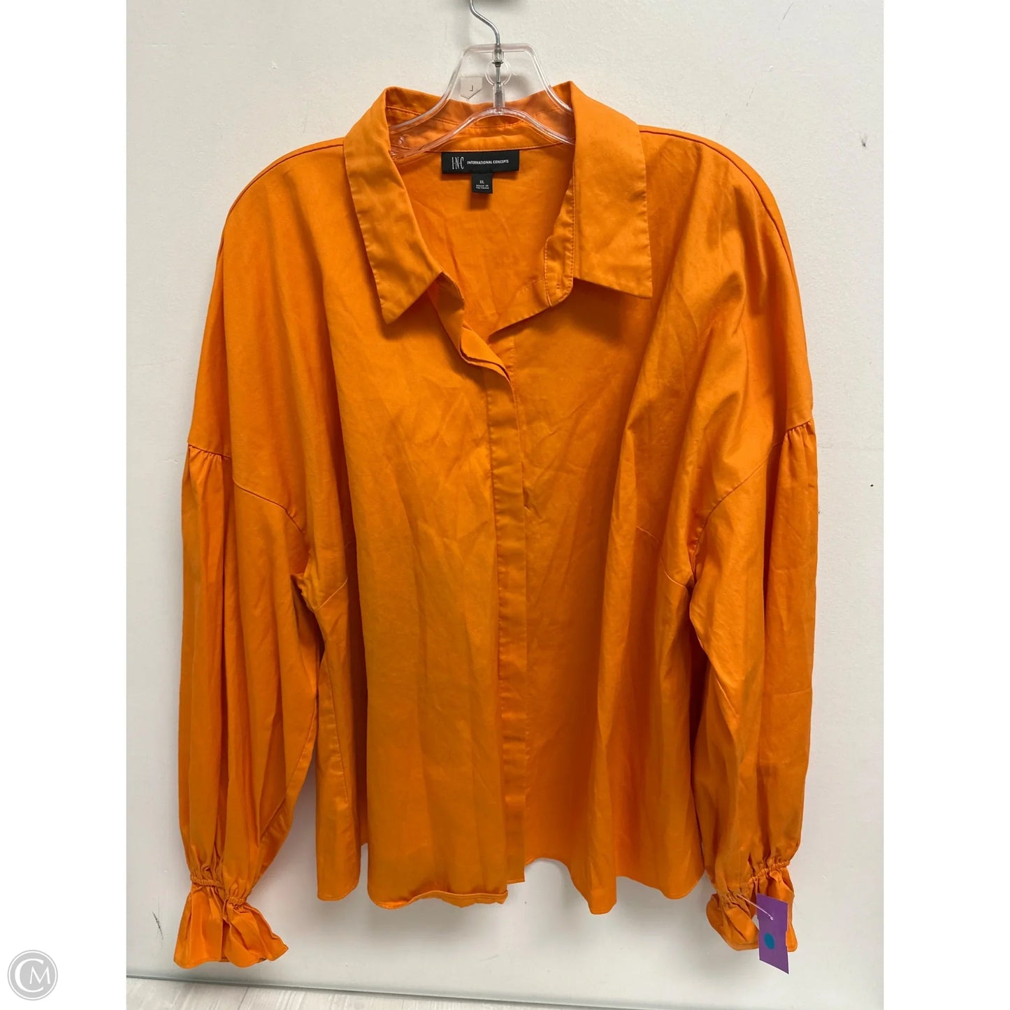 Blouse Long Sleeve By Inc In Orange, Size: Xl