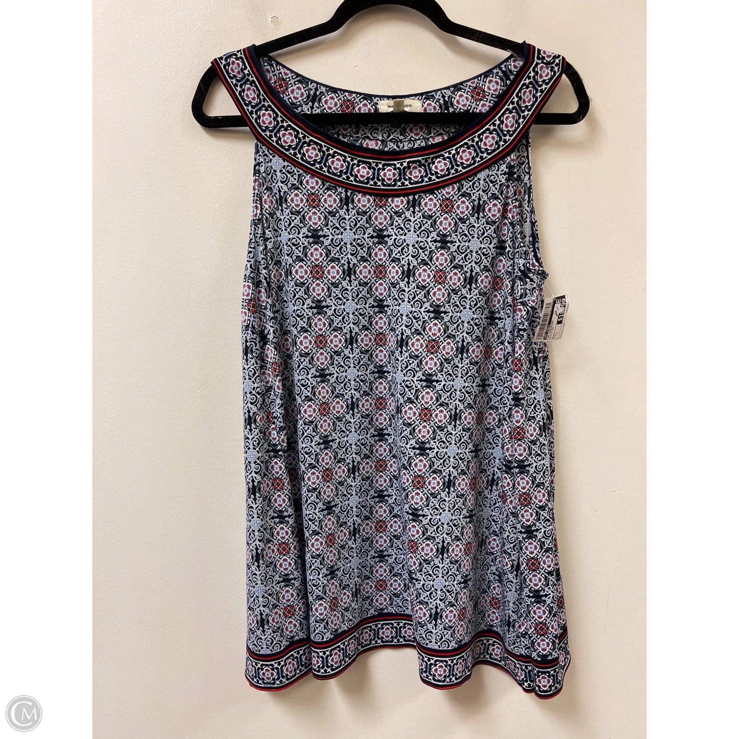Top Sleeveless By Max Studio In Blue & Red, Size: L