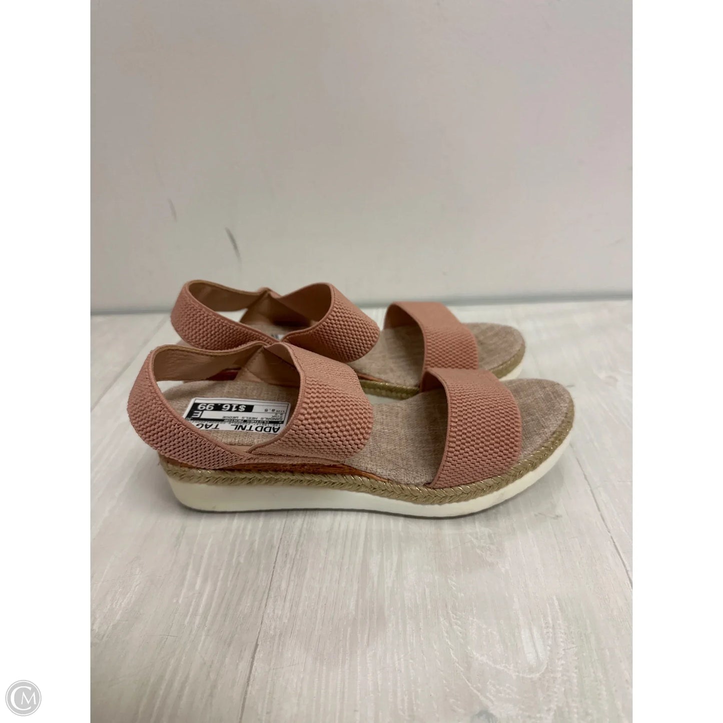 Sandals Heels Wedge By Clothes Mentor In Pink, Size: 8.5