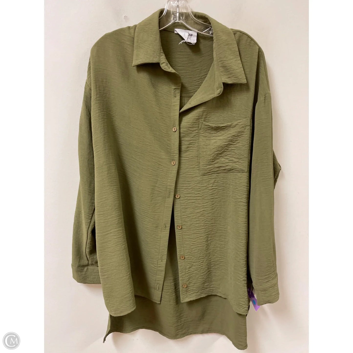 Tunic Long Sleeve By Sadie & Sage In Green, Size: M