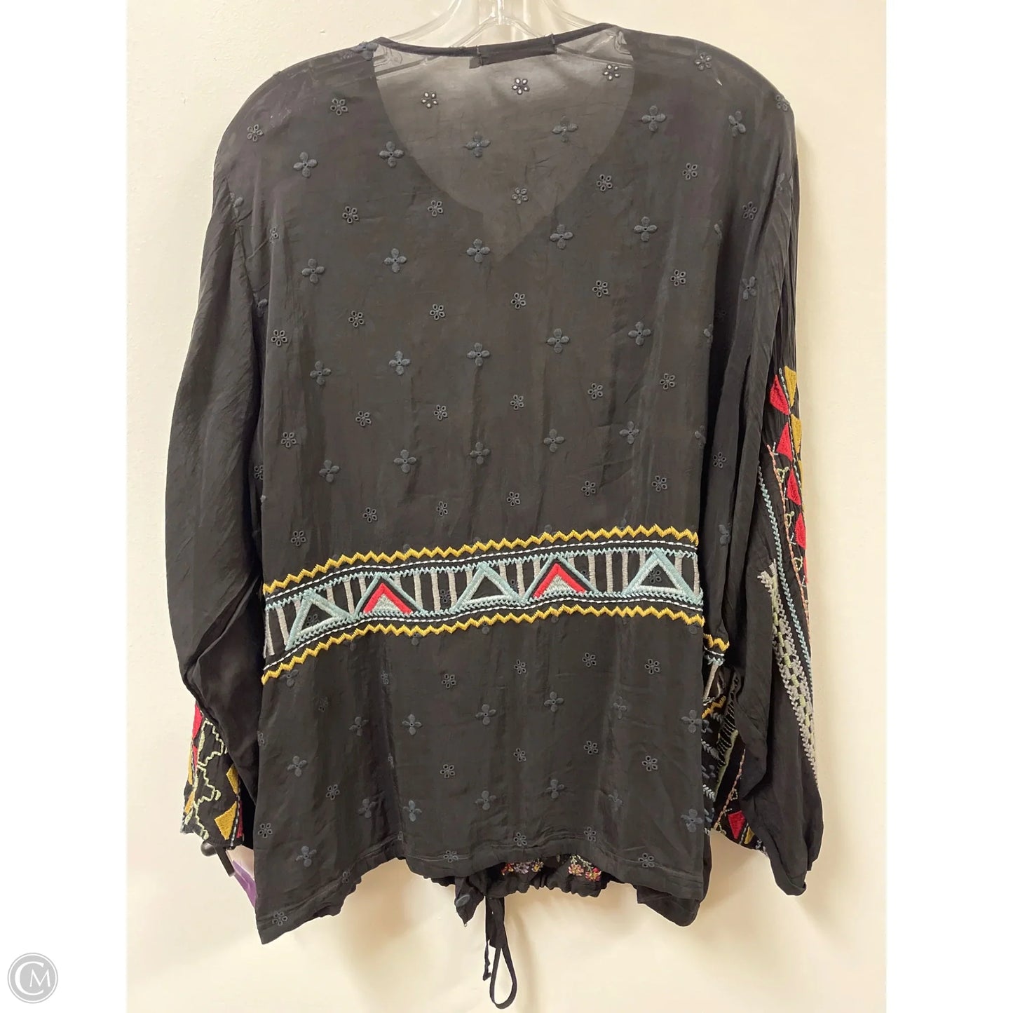 Blouse Designer By Johnny Was In Black, Size: L