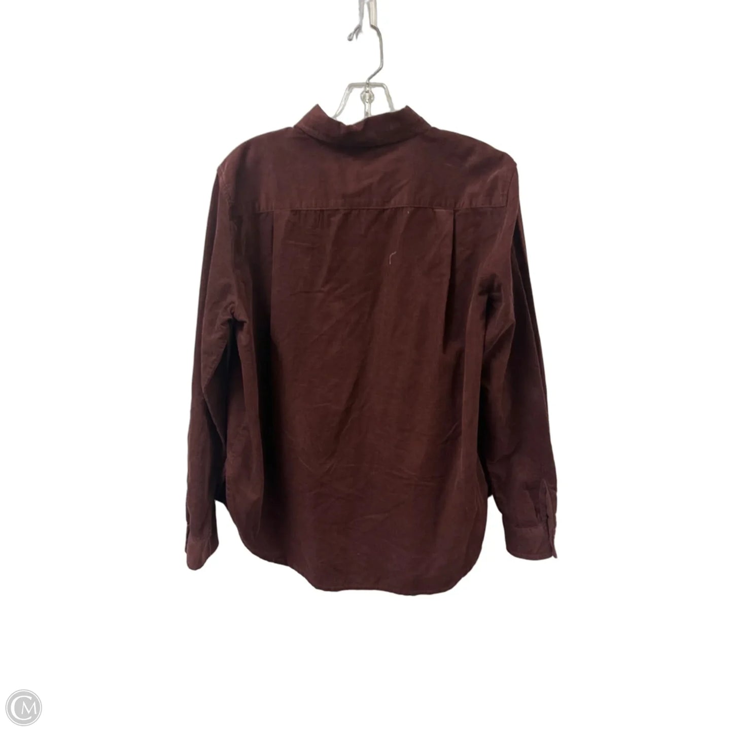 Blouse Long Sleeve By Loft In Brown, Size: M