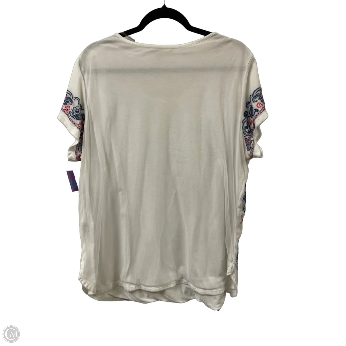Top Short Sleeve By Nygard Peter In White, Size: 2x