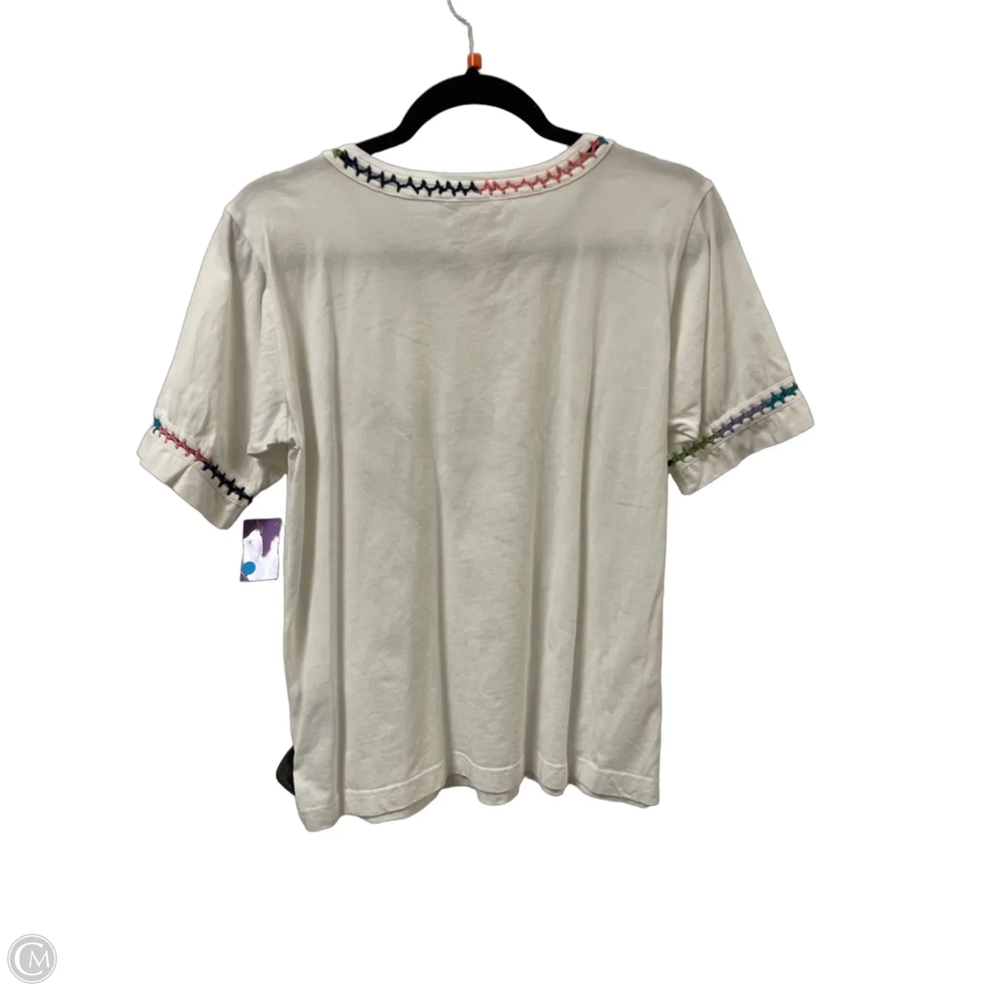 Top Short Sleeve Designer By Johnny Was In White, Size: S