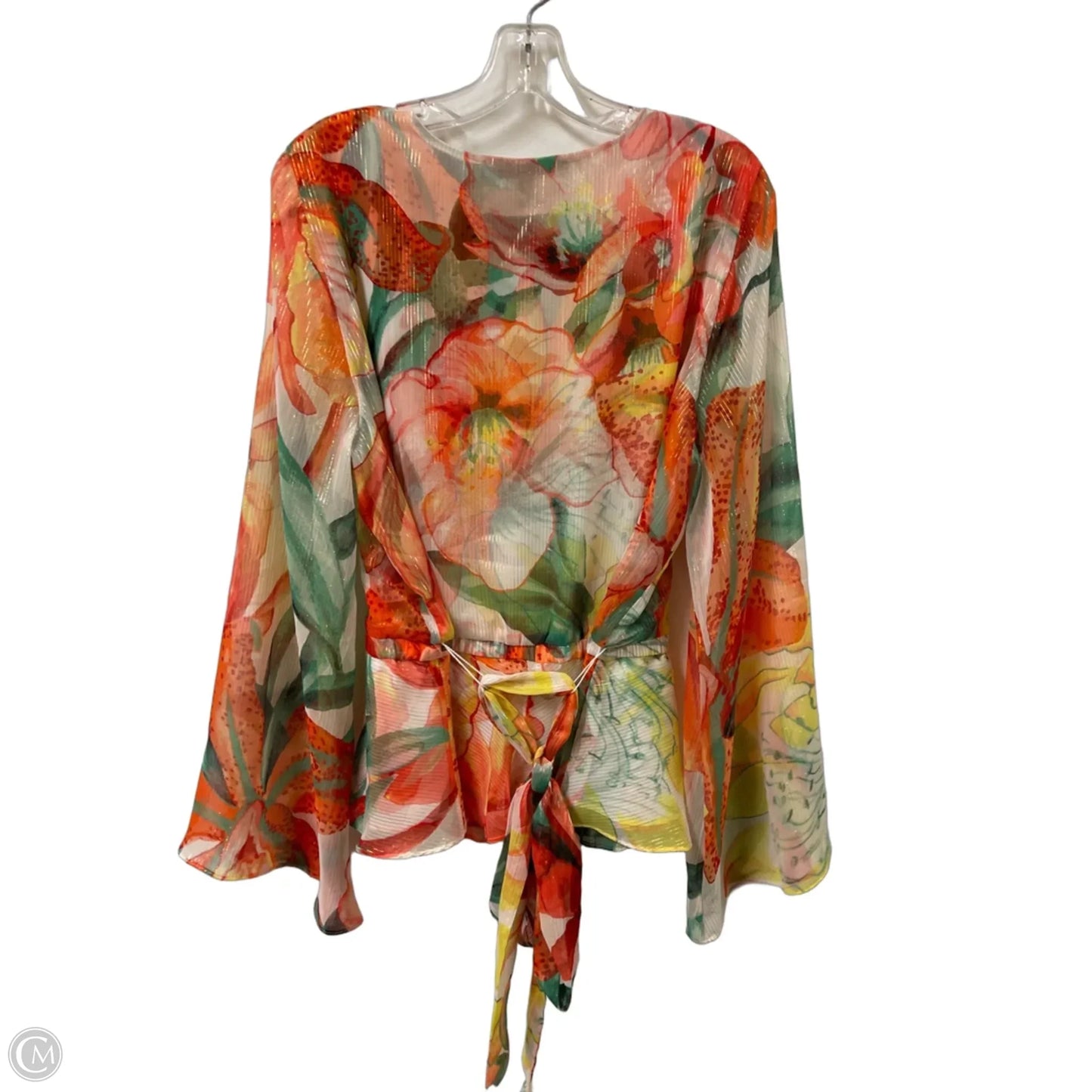 Top Long Sleeve By White House Black Market In Orange, Size: Xl