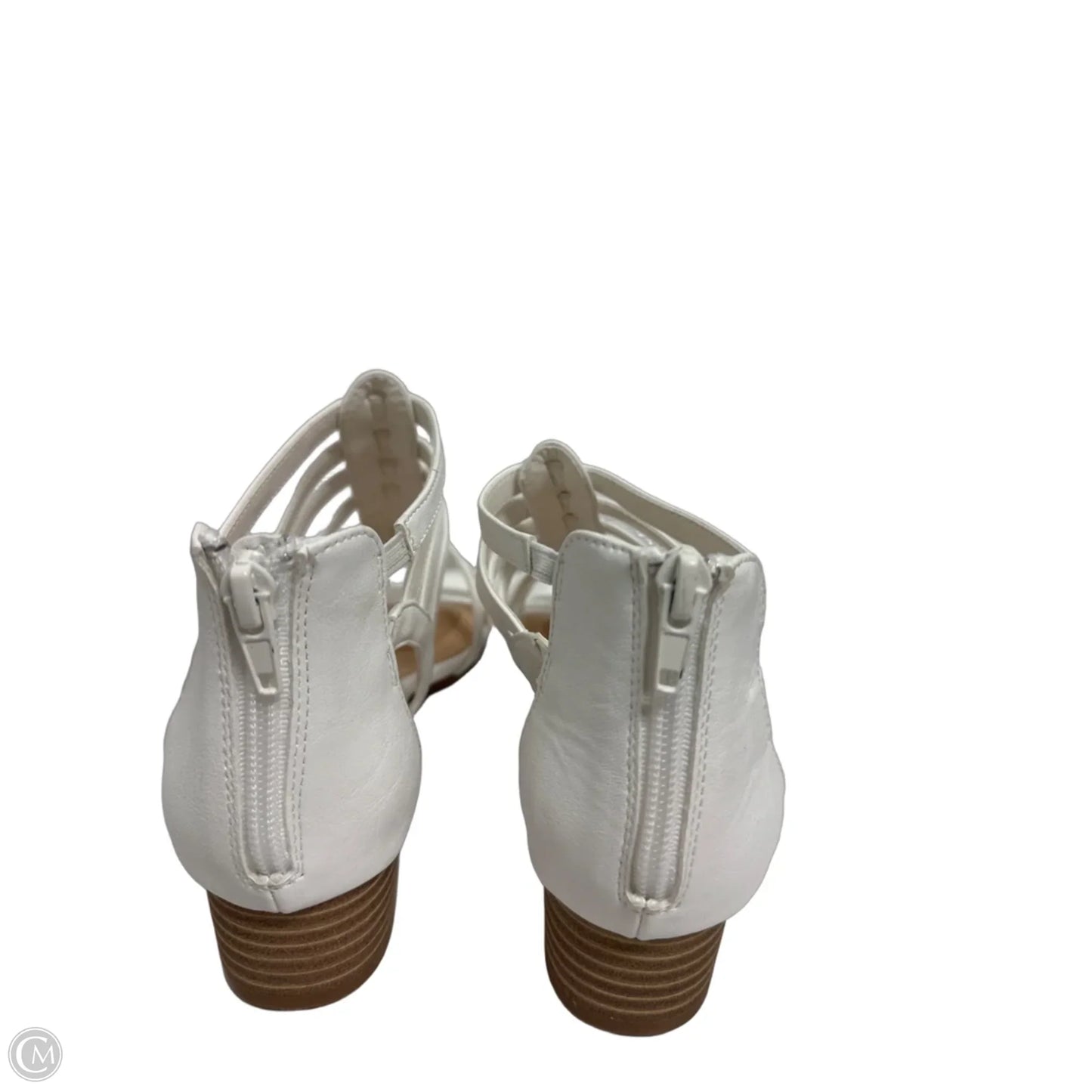 Sandals Heels Block By Easy Street In White, Size: 8.5