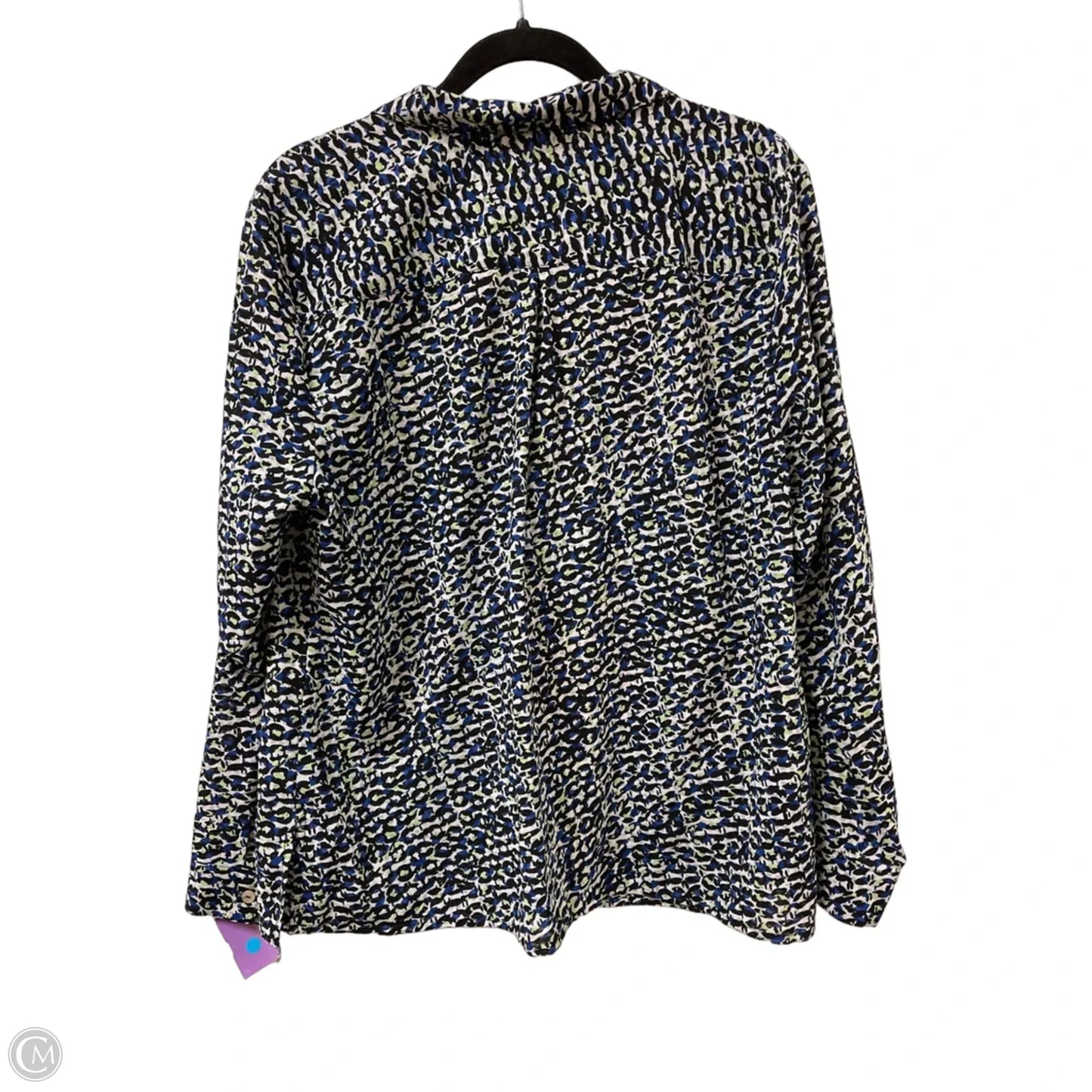 Blouse Long Sleeve By Notations In Blue & Green, Size: Xl