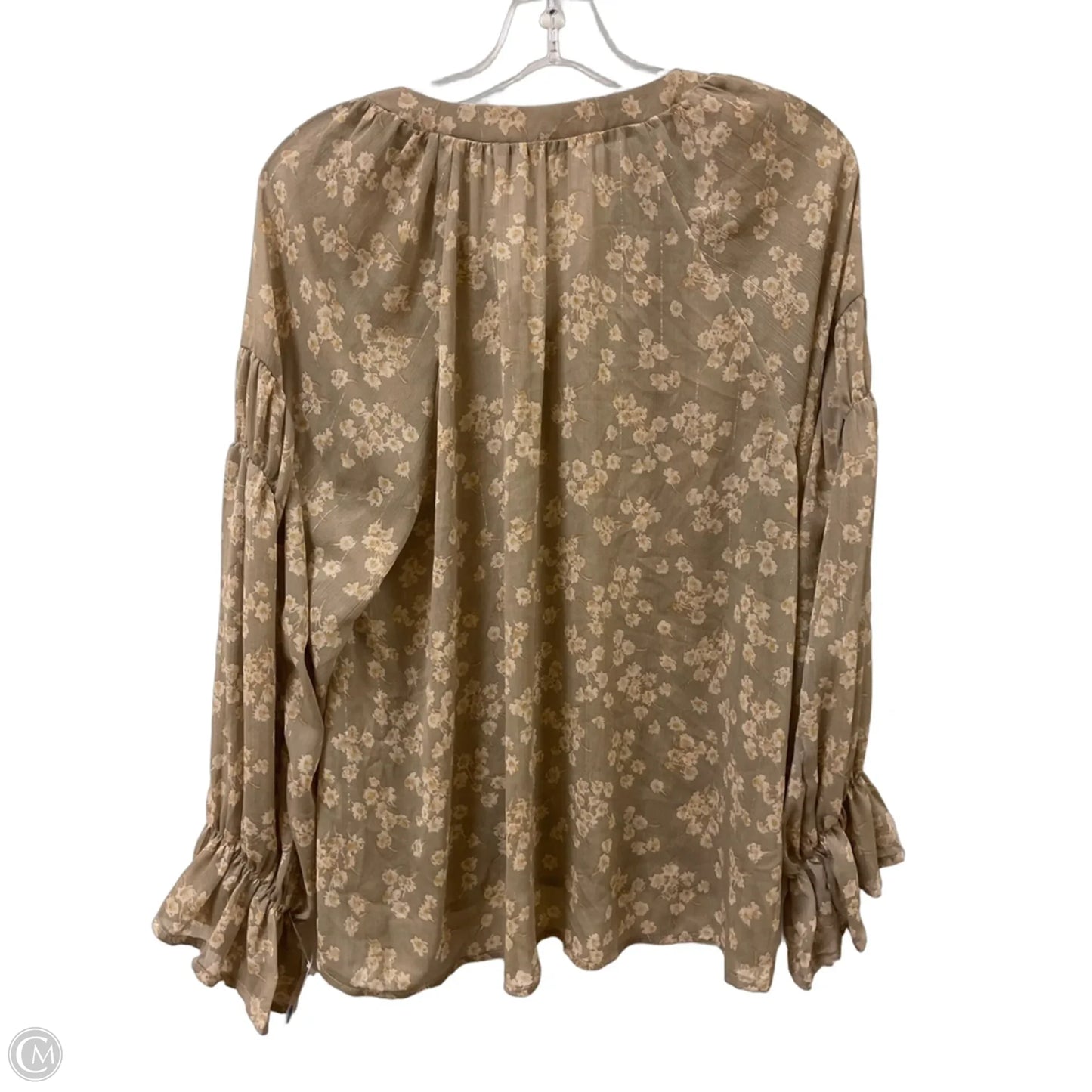 Top Long Sleeve By Blu Pepper In Grey, Size: L