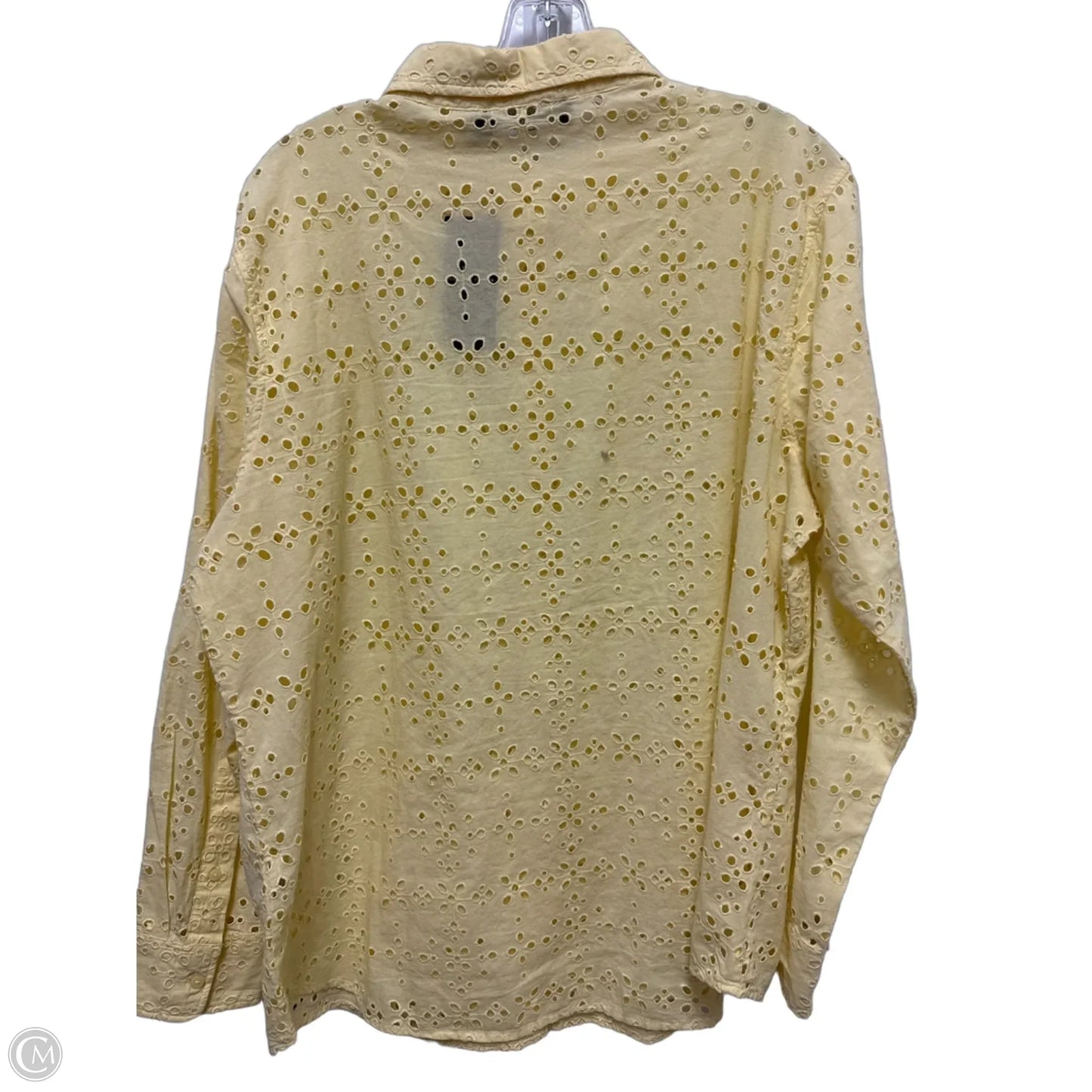 Blouse Long Sleeve By Lauren By Ralph Lauren In Yellow, Size: 1x