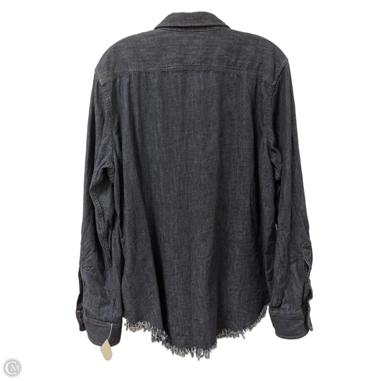 Blouse Long Sleeve By Lauren By Ralph Lauren In Blue Denim, Size: 1x
