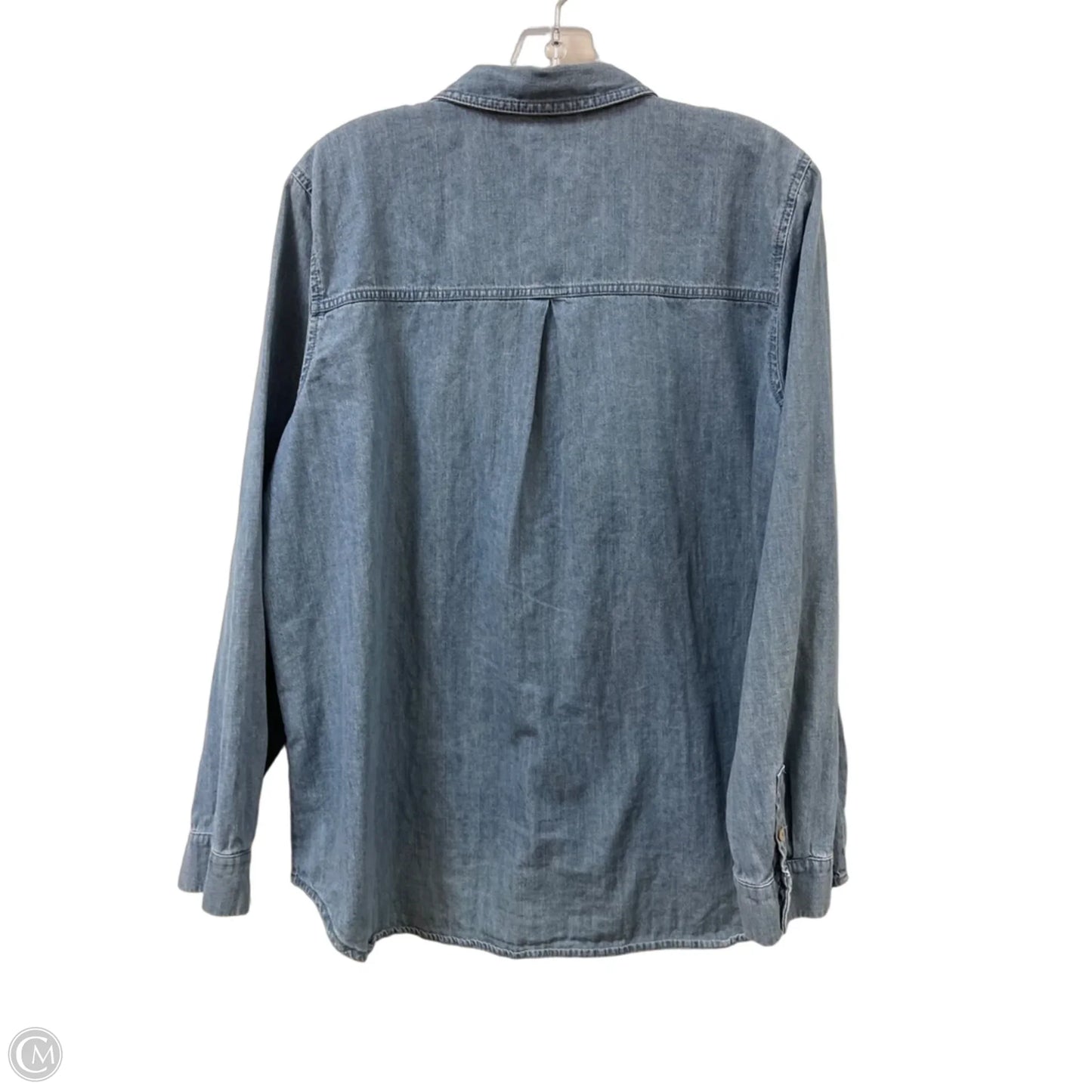 Blouse Long Sleeve By Eileen Fisher In Blue Denim, Size: Xl