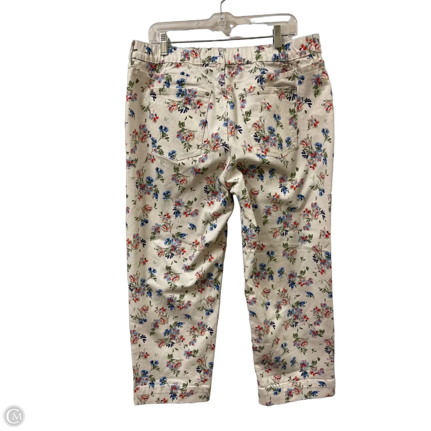 Jeans Straight By Free Assembly In Floral Print, Size: 12