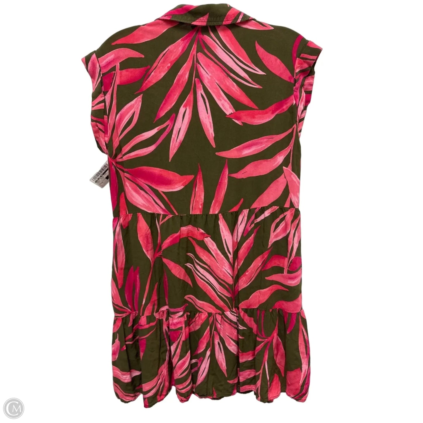 Dress Casual Midi By Time And Tru In Green & Pink, Size: S