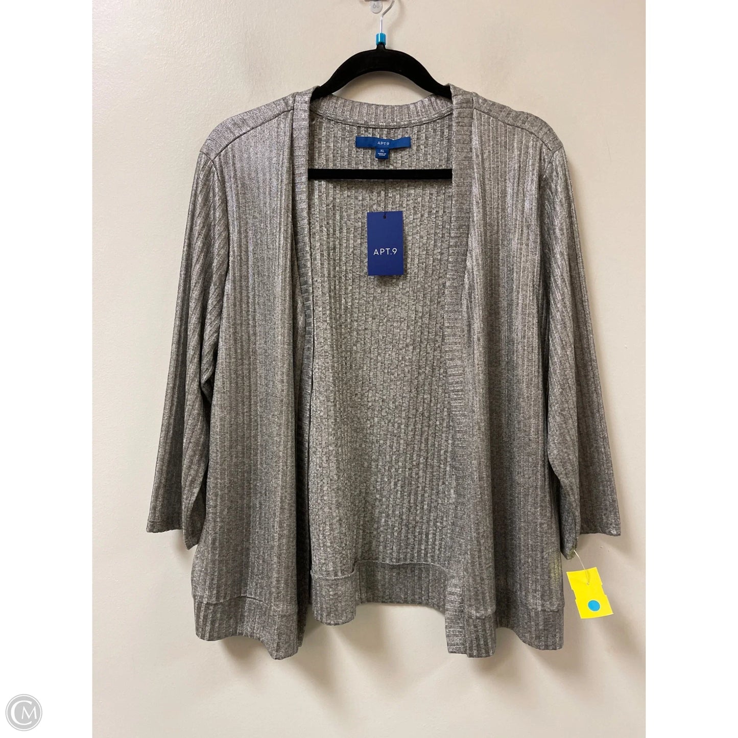 Cardigan By Apt 9 In Silver, Size: Xl