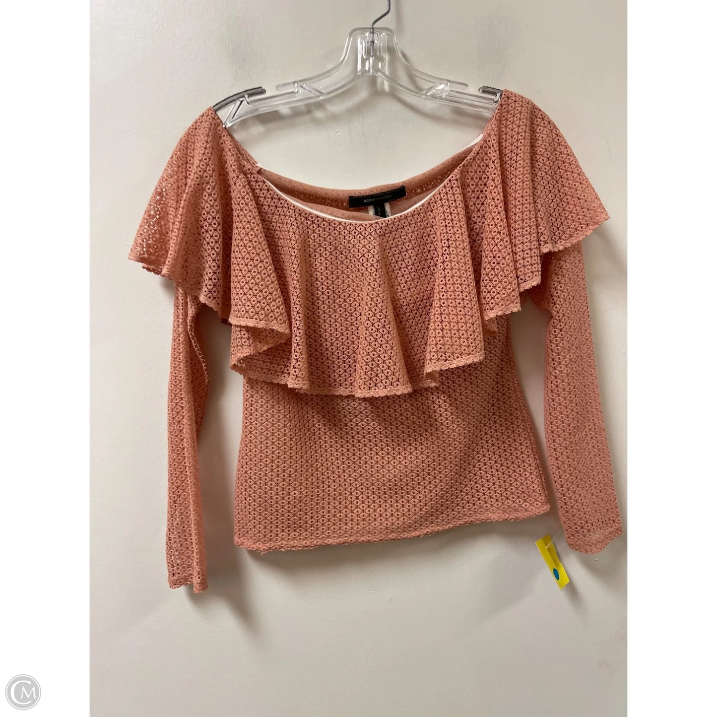Top Long Sleeve By Bcbgmaxazria In Peach, Size: S