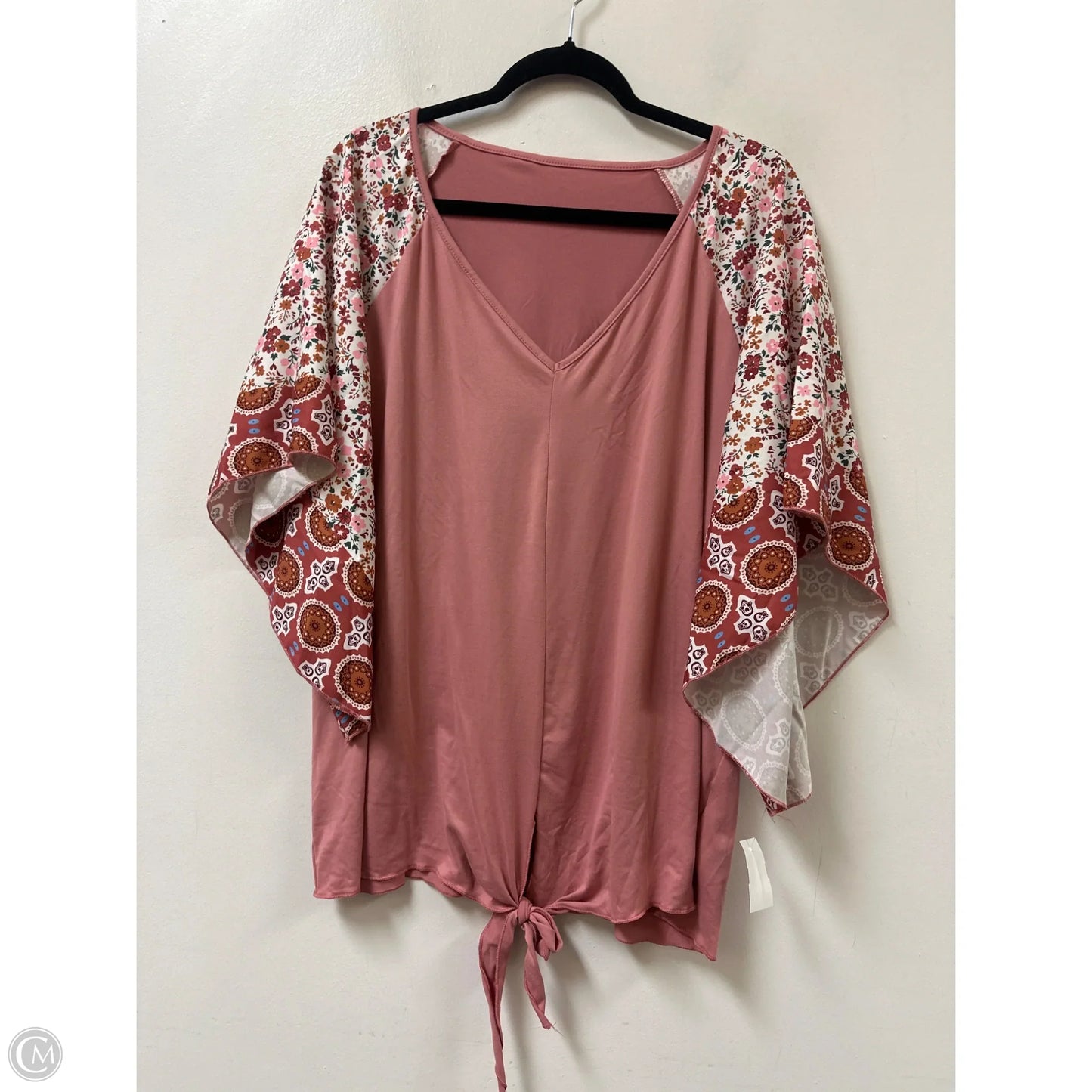 Top Short Sleeve By Shein In Floral Print, Size: 3x