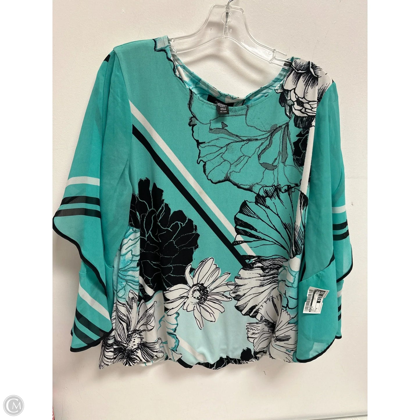 Top Long Sleeve By Alfani In Aqua, Size: 0