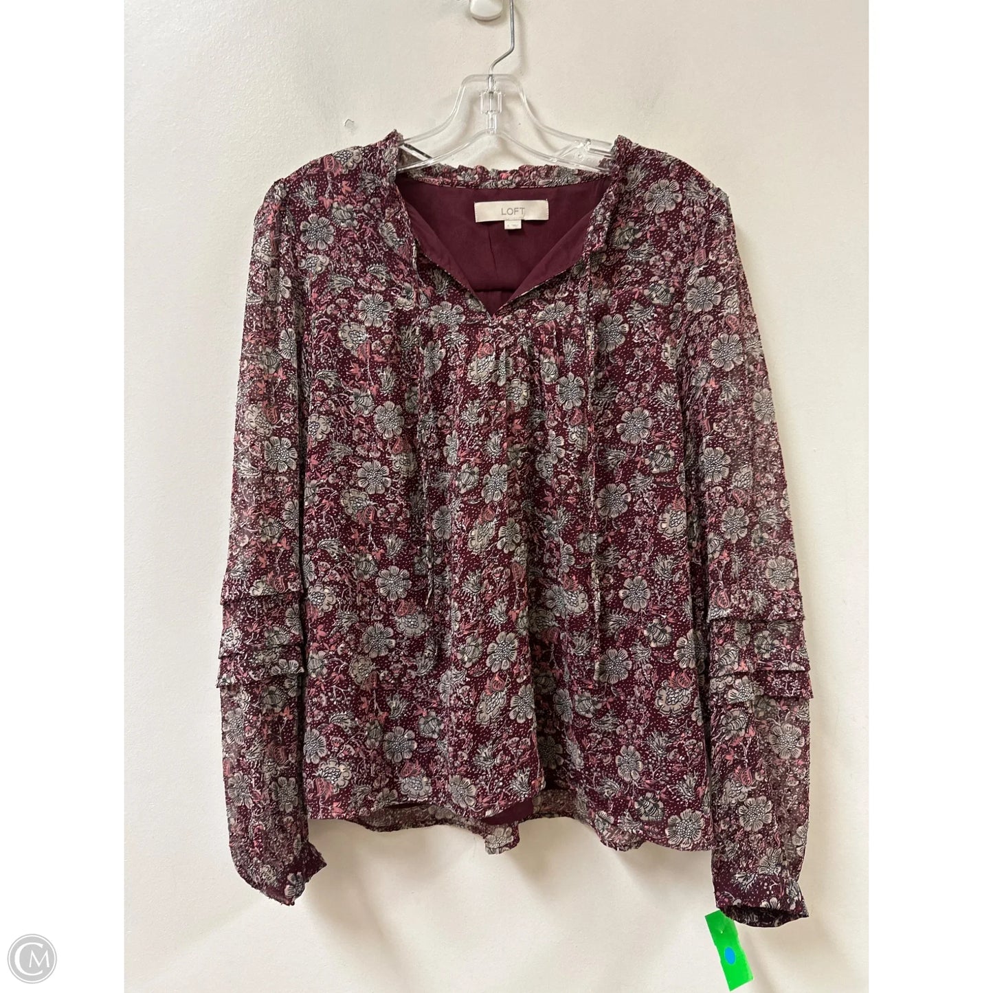Top Long Sleeve By Loft In Red, Size: L