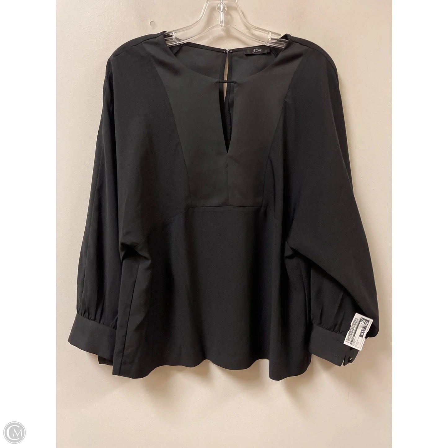 Blouse Long Sleeve By J. Crew In Black, Size: M