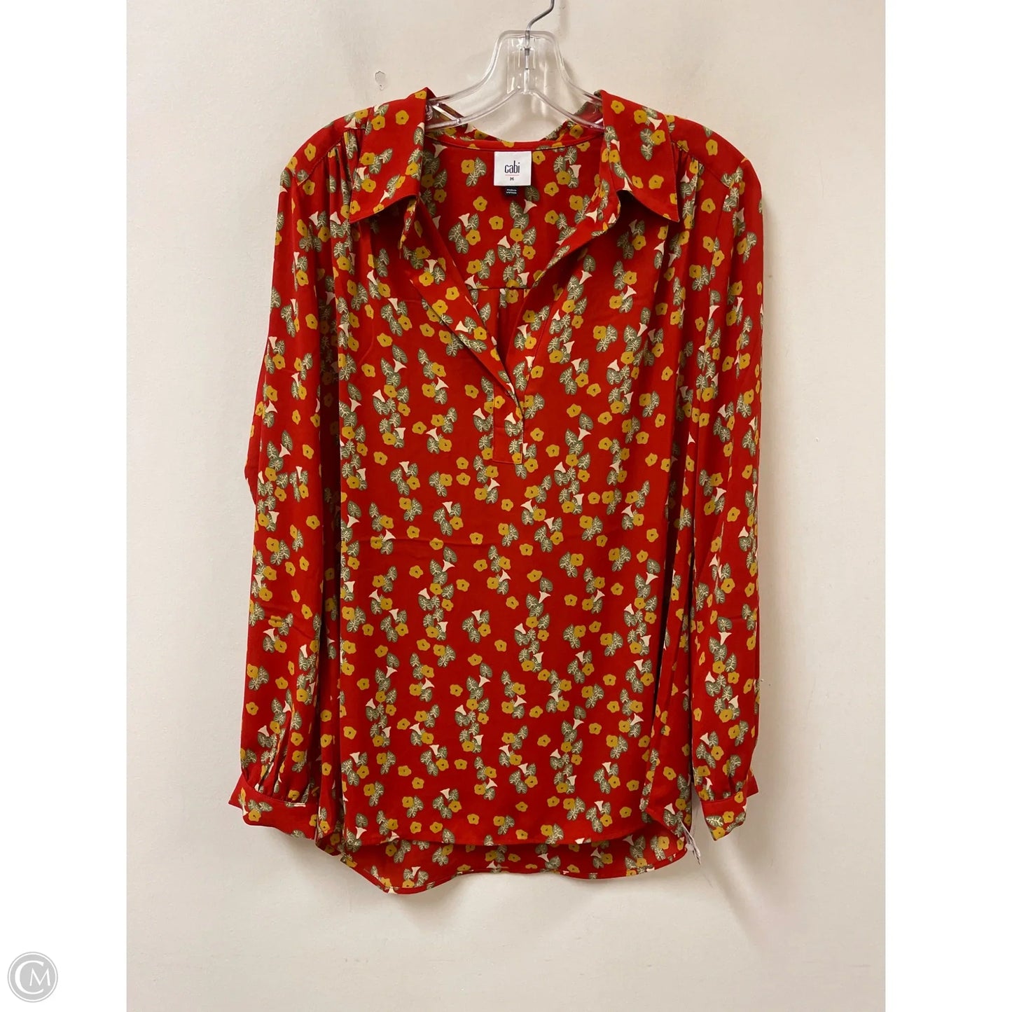 Blouse Long Sleeve By Cabi In Red, Size: M
