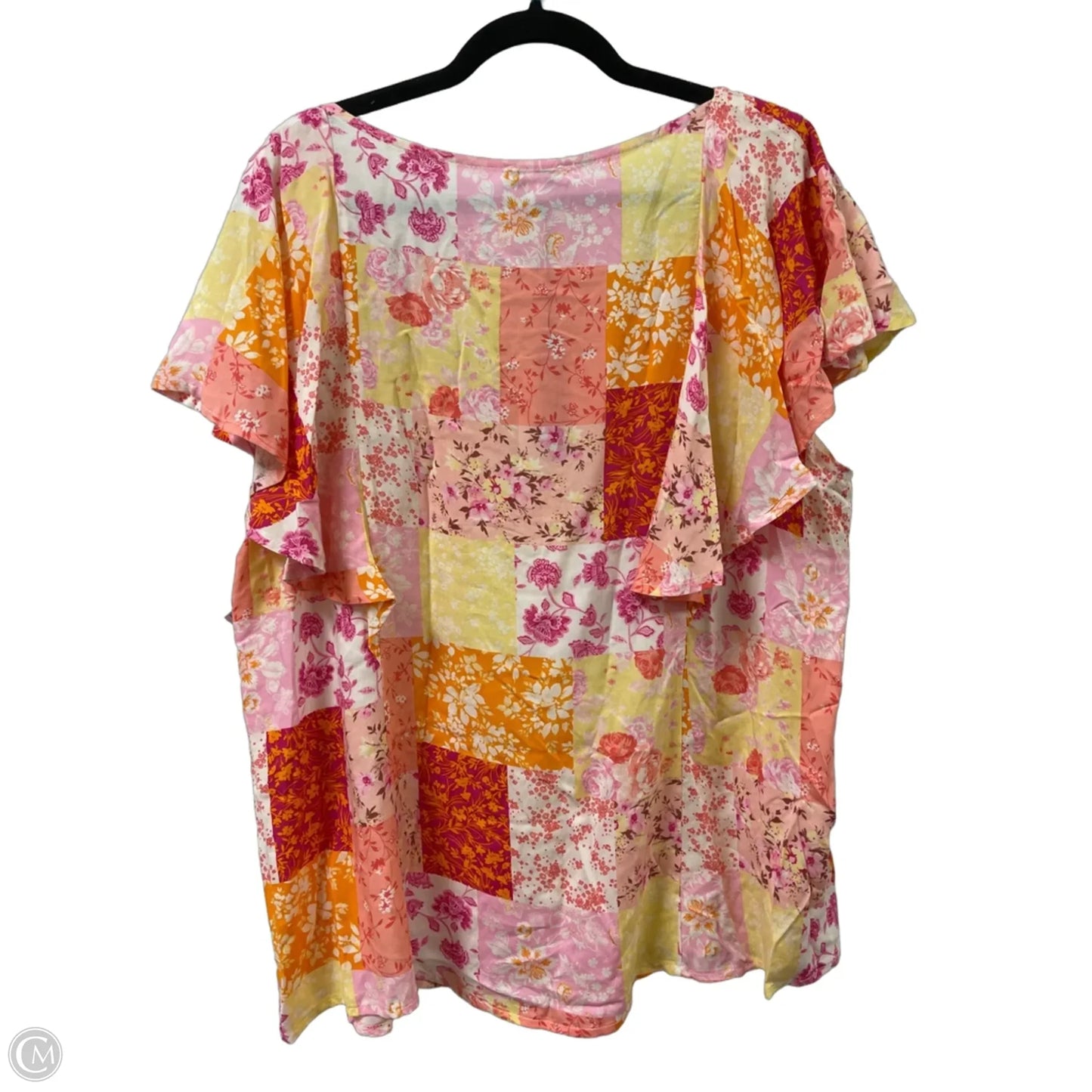Blouse Short Sleeve By Andree By Unit In Orange, Size: 3x