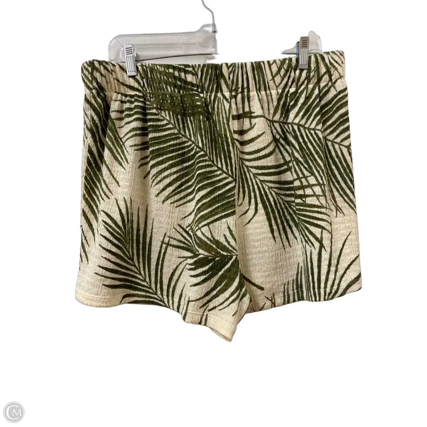 Shorts By H&m In Cream & Green, Size: 12