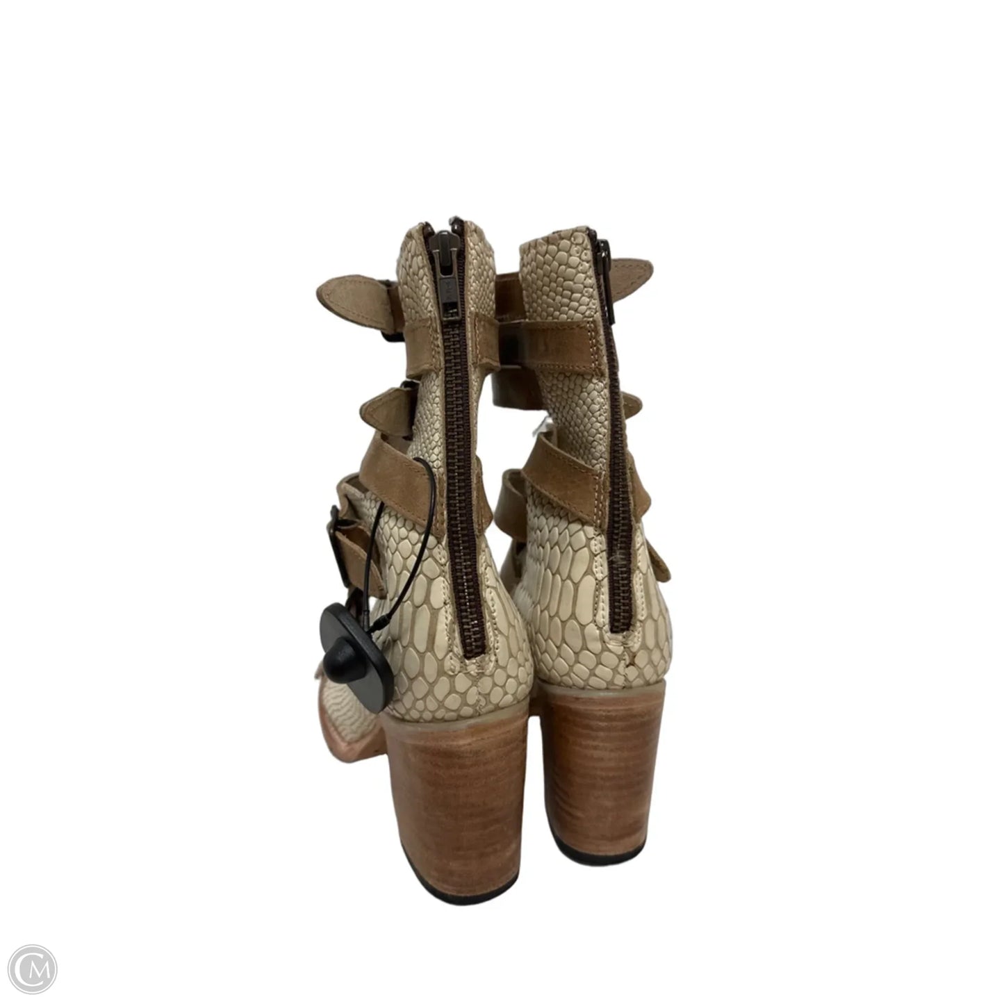 Boots Ankle Heels By Freebird In Cream, Size: 8