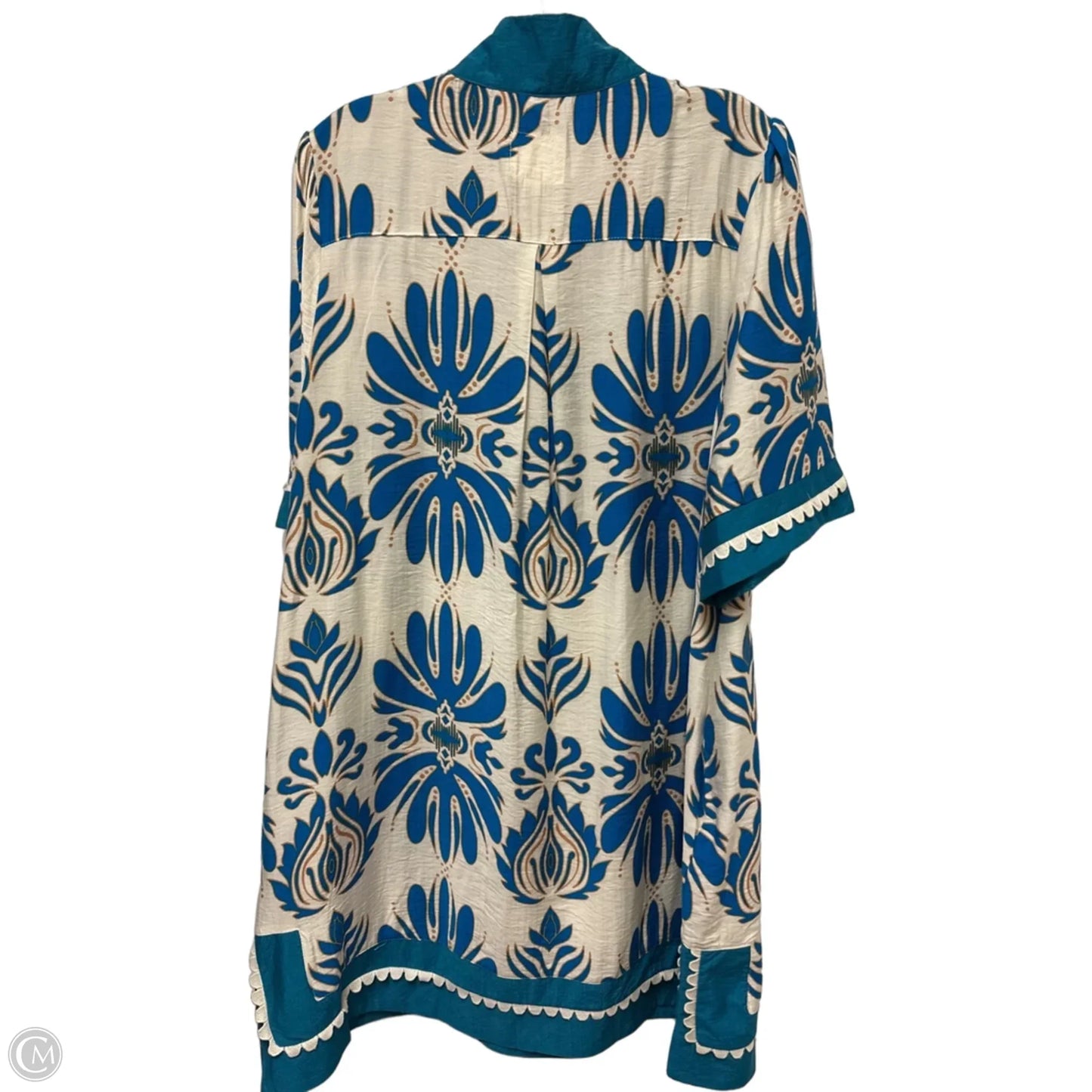 Dress Casual Short By Umgee In Blue & Cream, Size: L