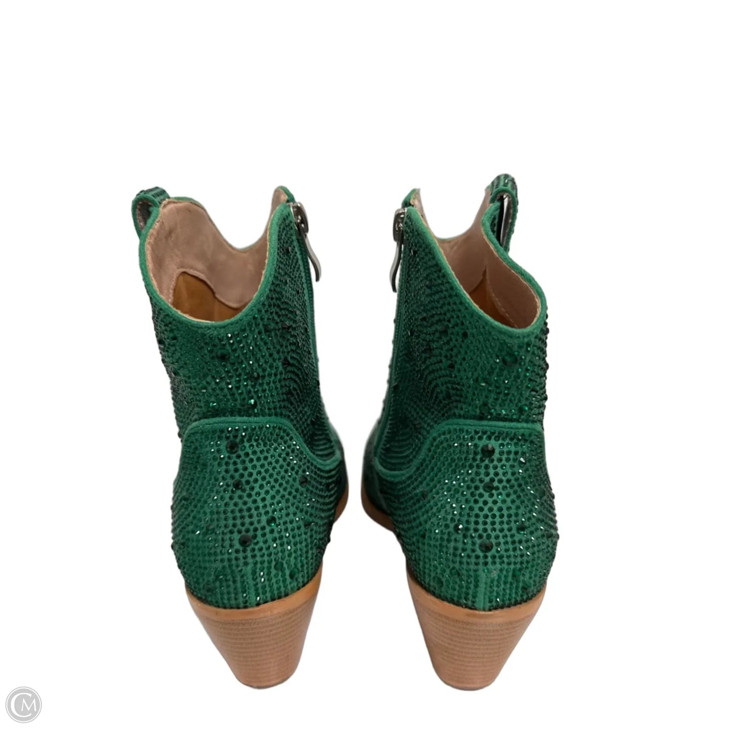 Boots Ankle Heels By Clothes Mentor In Green, Size: 8.5