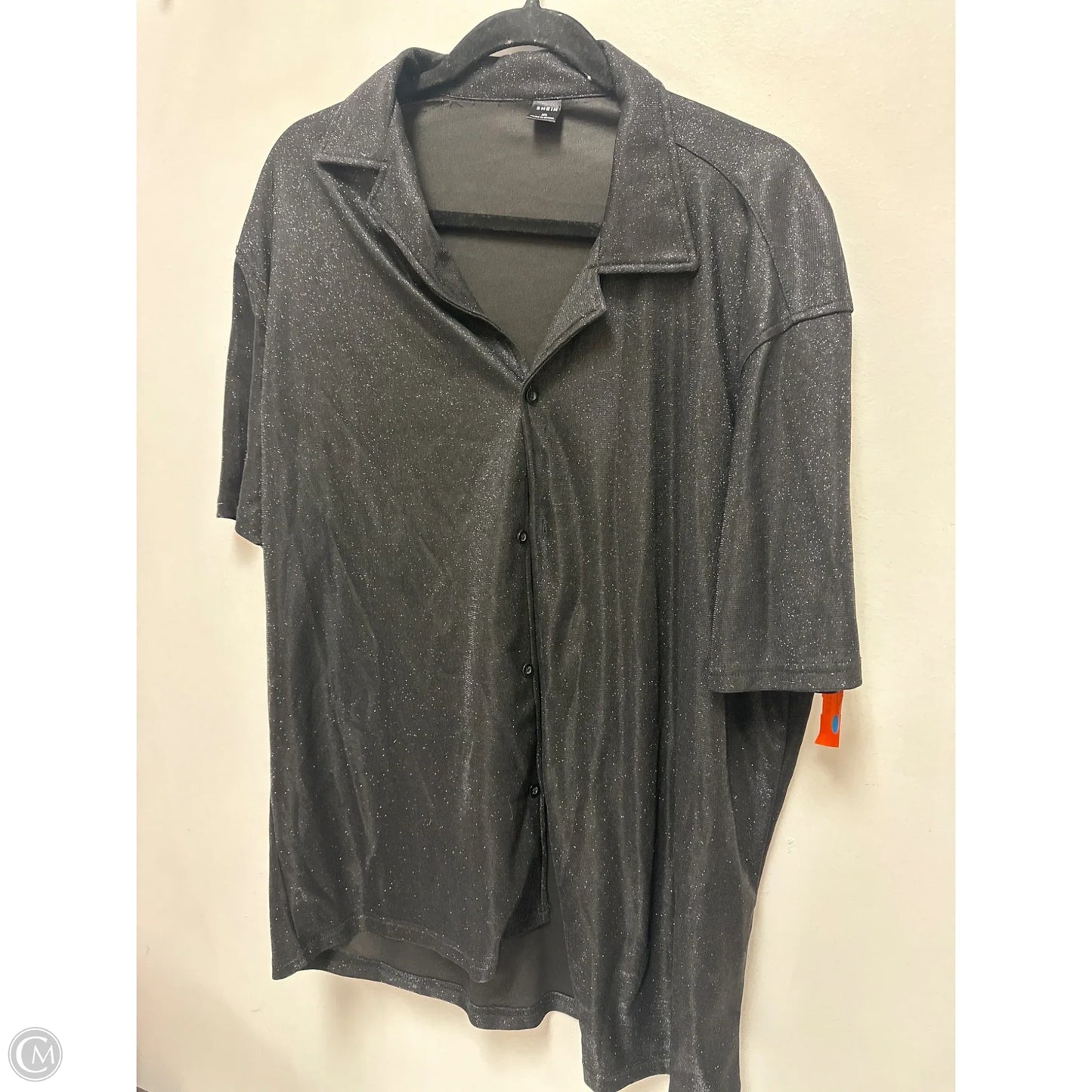 Blouse Short Sleeve By Shein In Black, Size: Xl