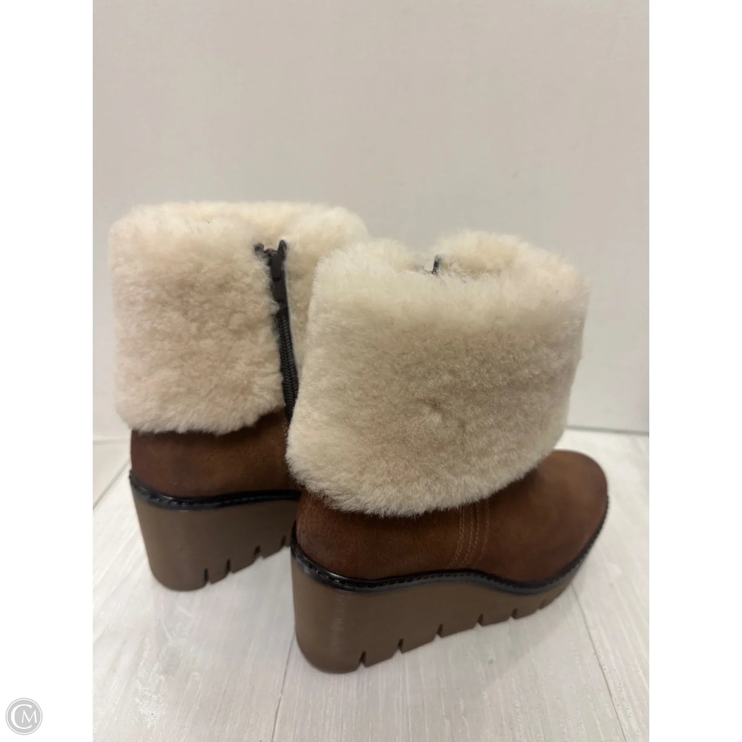 Boots Ankle Heels By Clothes Mentor In Tan, Size: 6