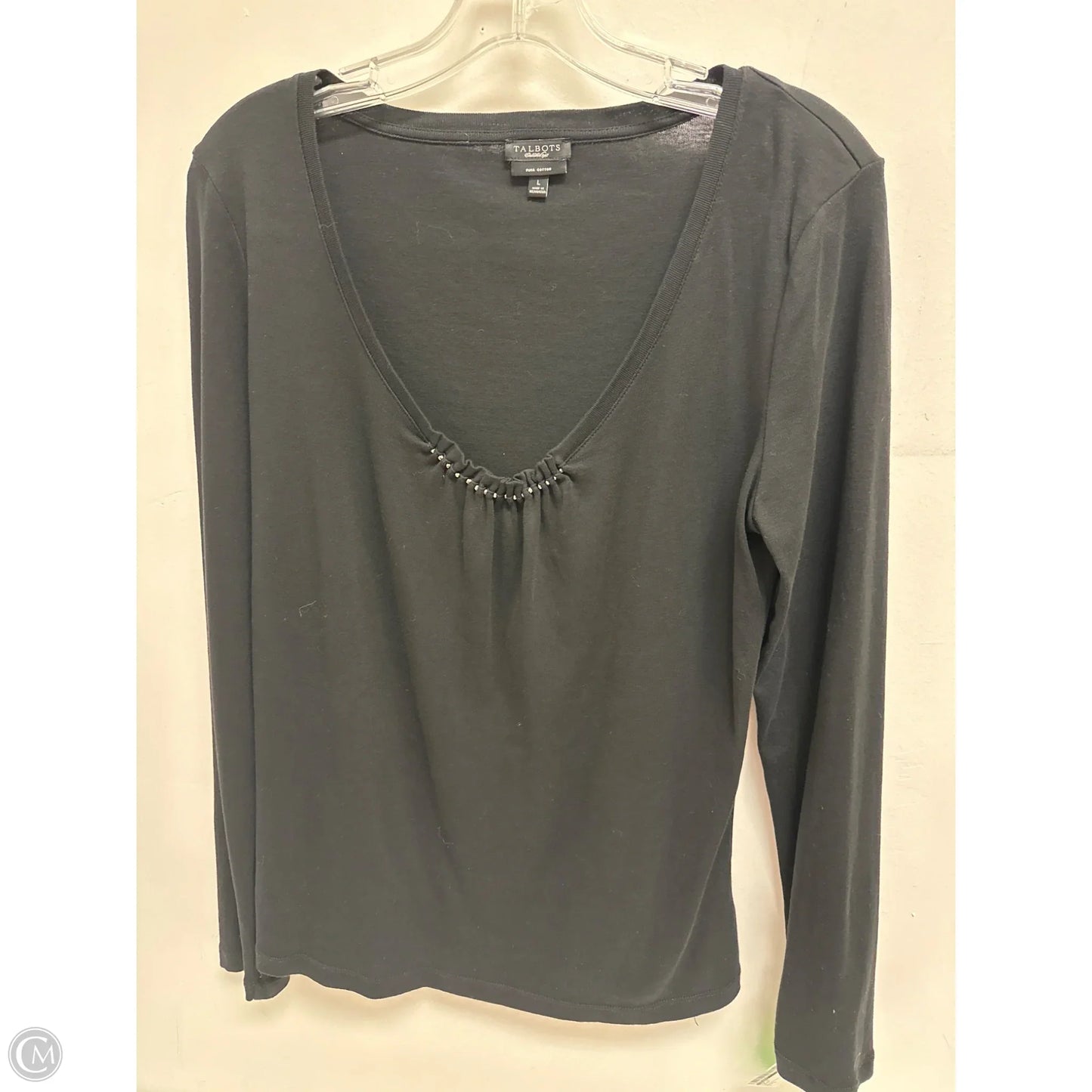 Top Long Sleeve By Talbots In Black, Size: L