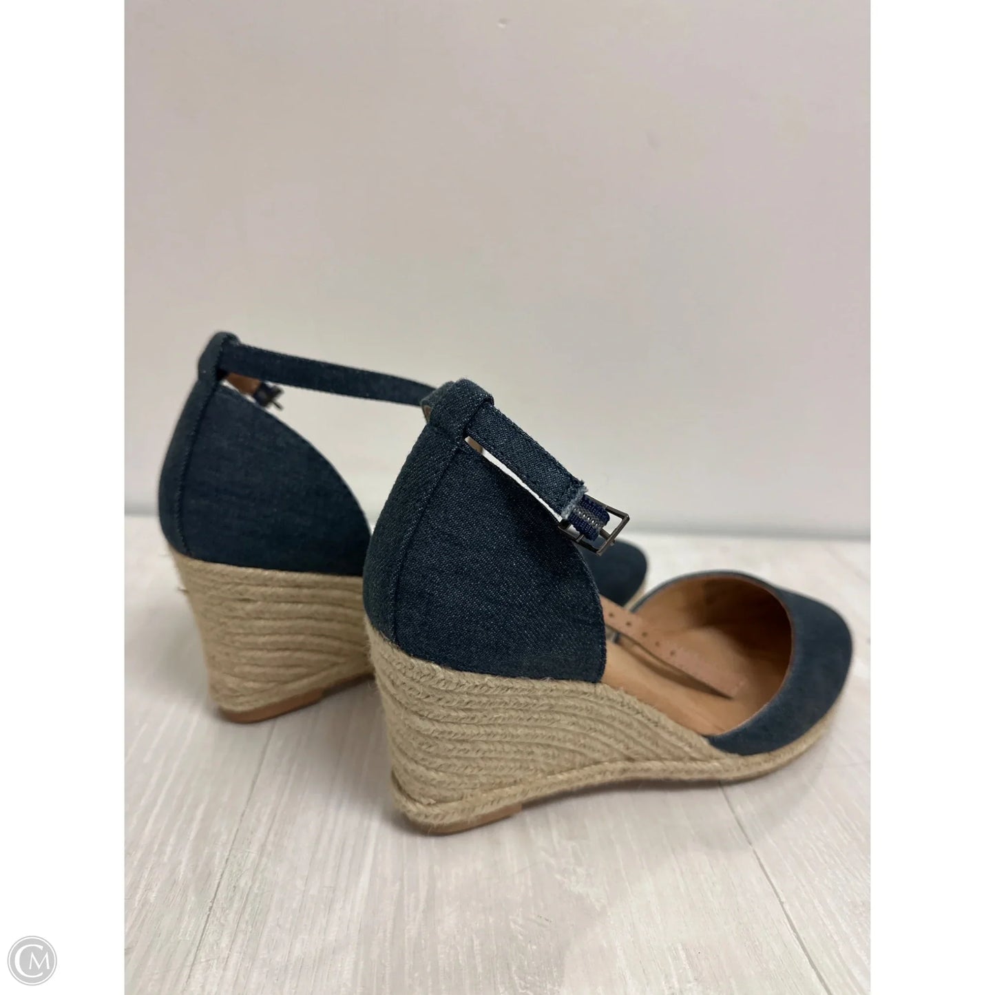 Shoes Heels Wedge By Nine West In Navy, Size: 7.5