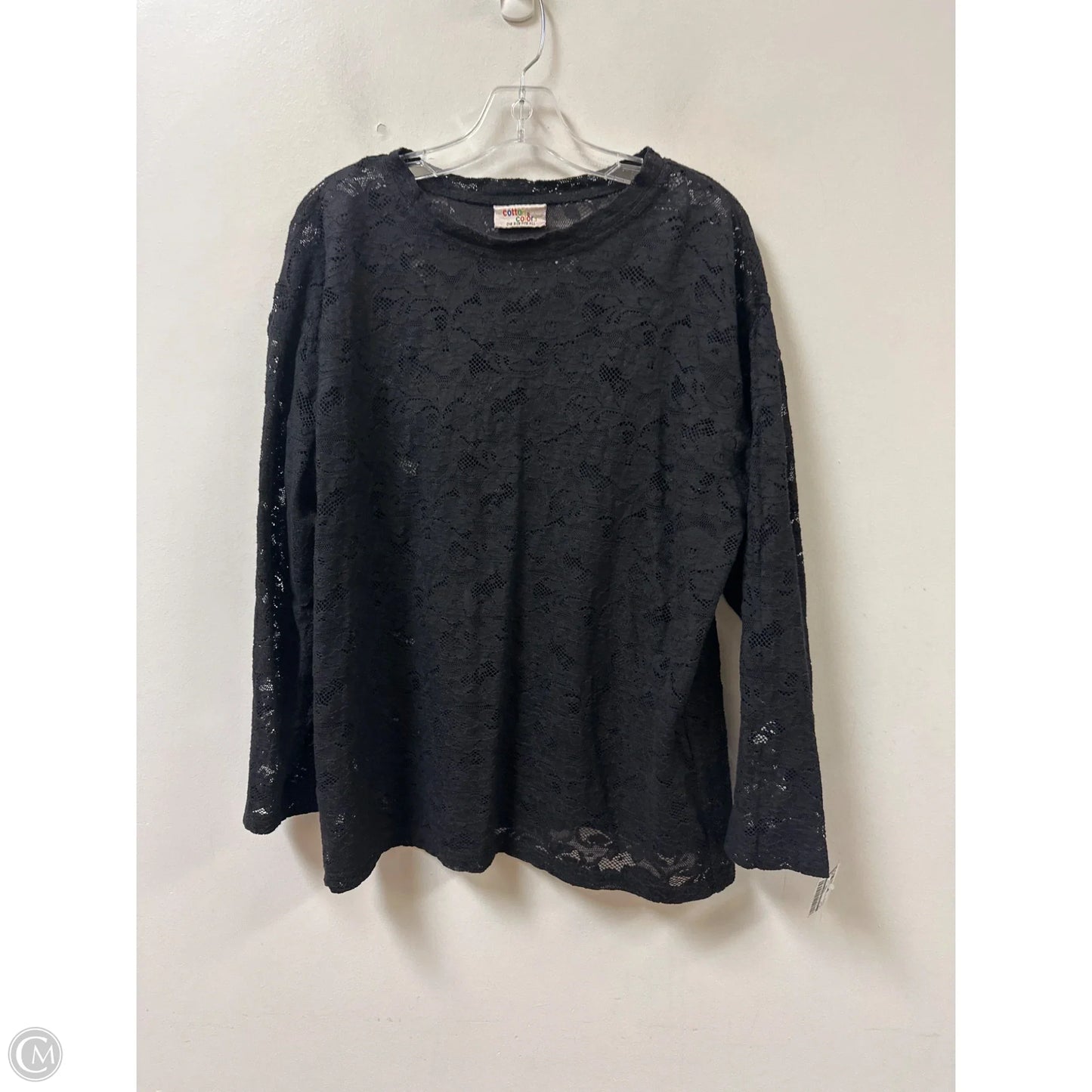 Top Long Sleeve By Clothes Mentor In Black, Size: M