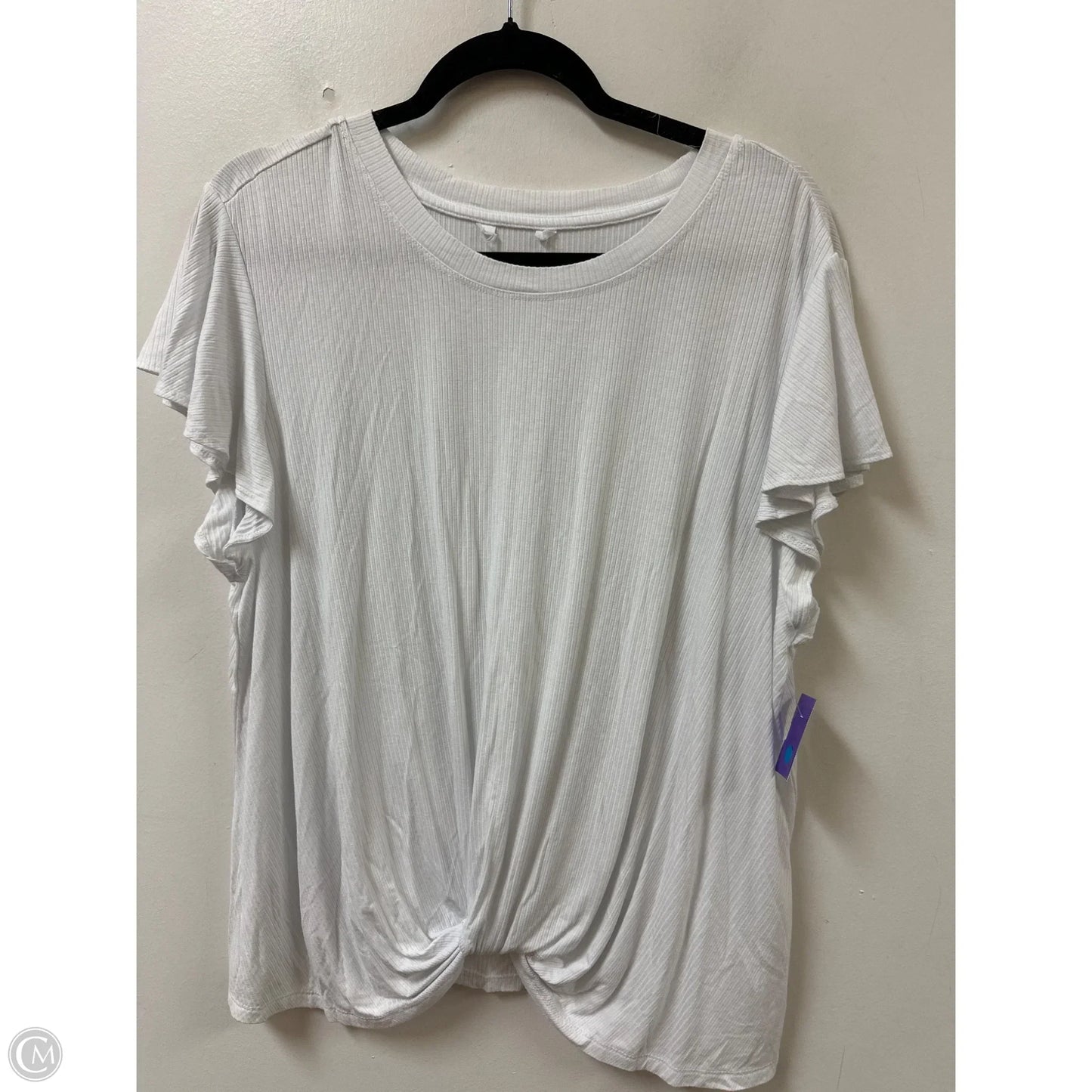 Top Short Sleeve By Clothes Mentor In White, Size: 3x
