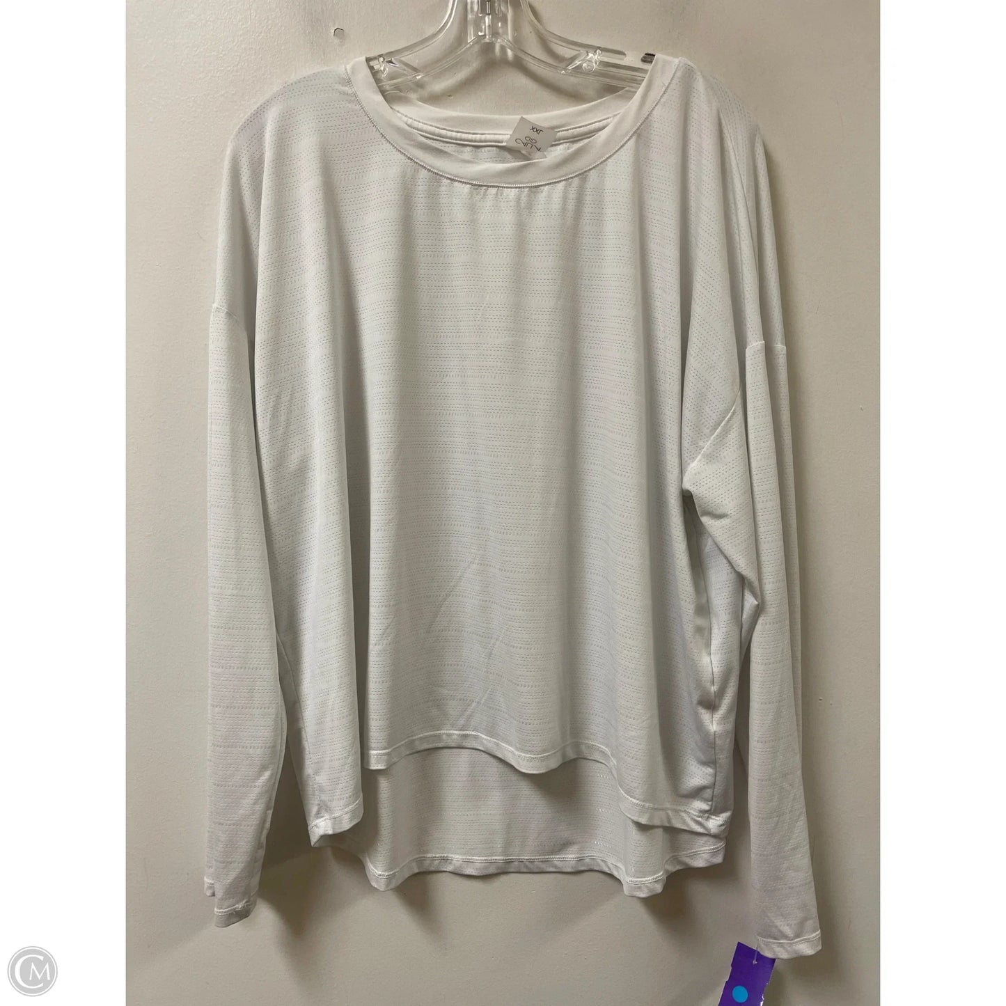 Athletic Top Long Sleeve Collar By Calia In White, Size: 2x