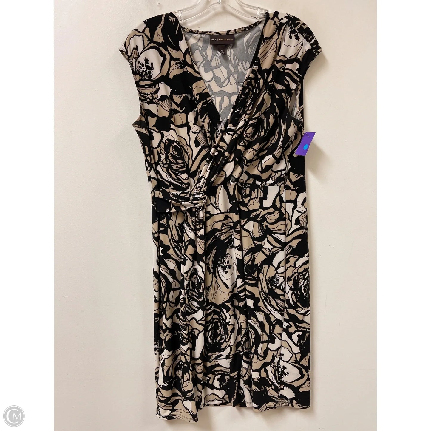 Dress Casual Midi By Dana Buchman In Black & Cream, Size: M