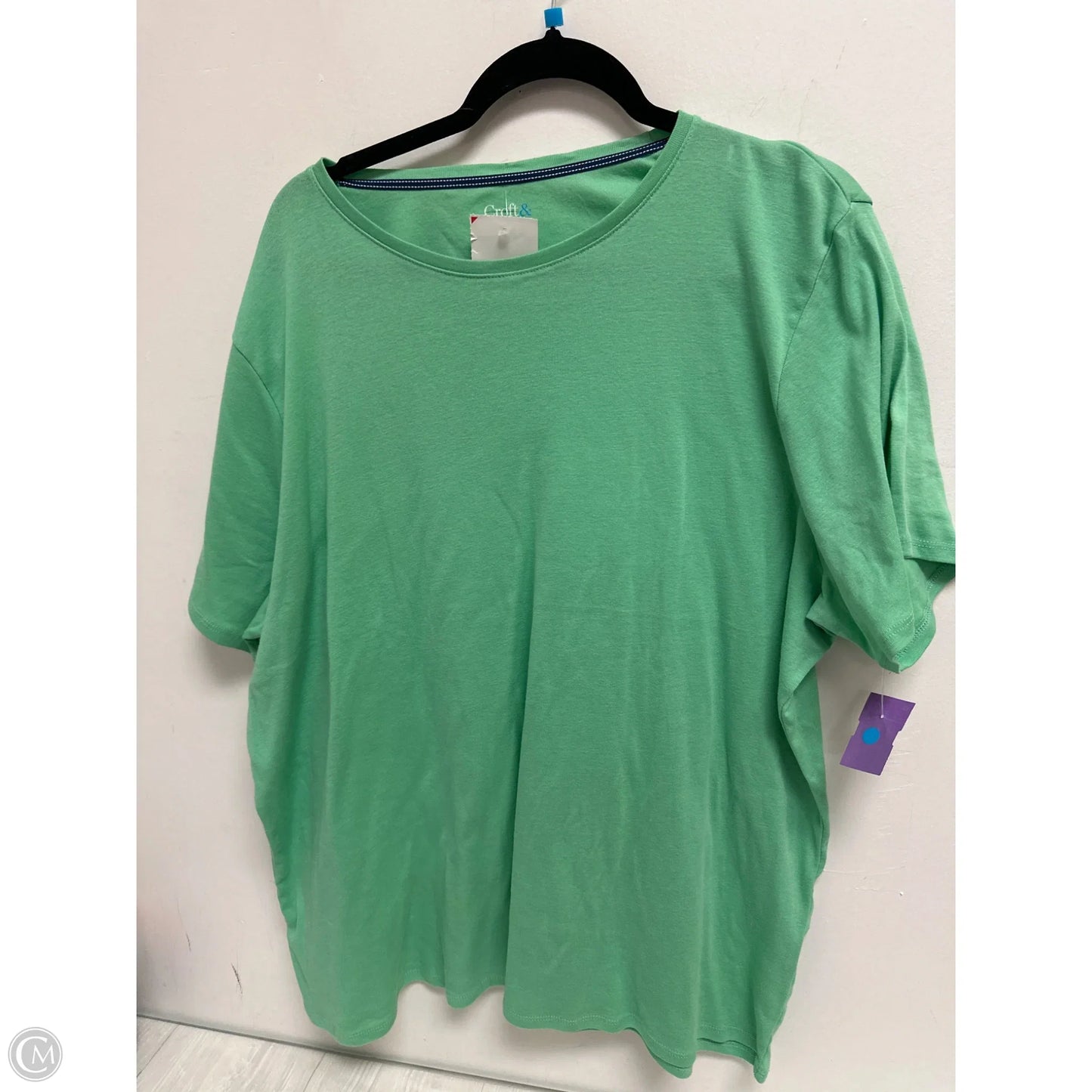 Top Short Sleeve Basic By Croft And Barrow In Green, Size: 2x