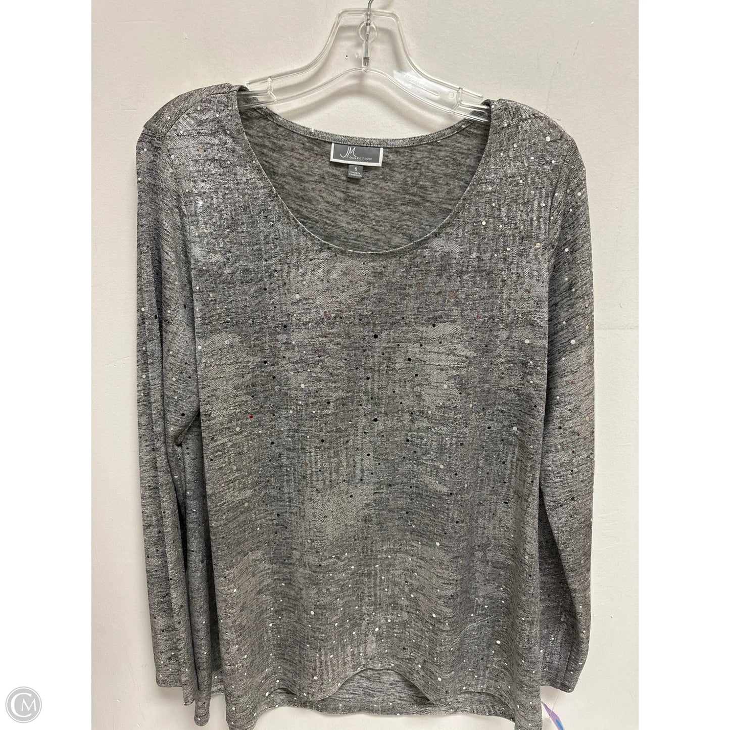 Top Long Sleeve By Jm Collections In Silver, Size: S