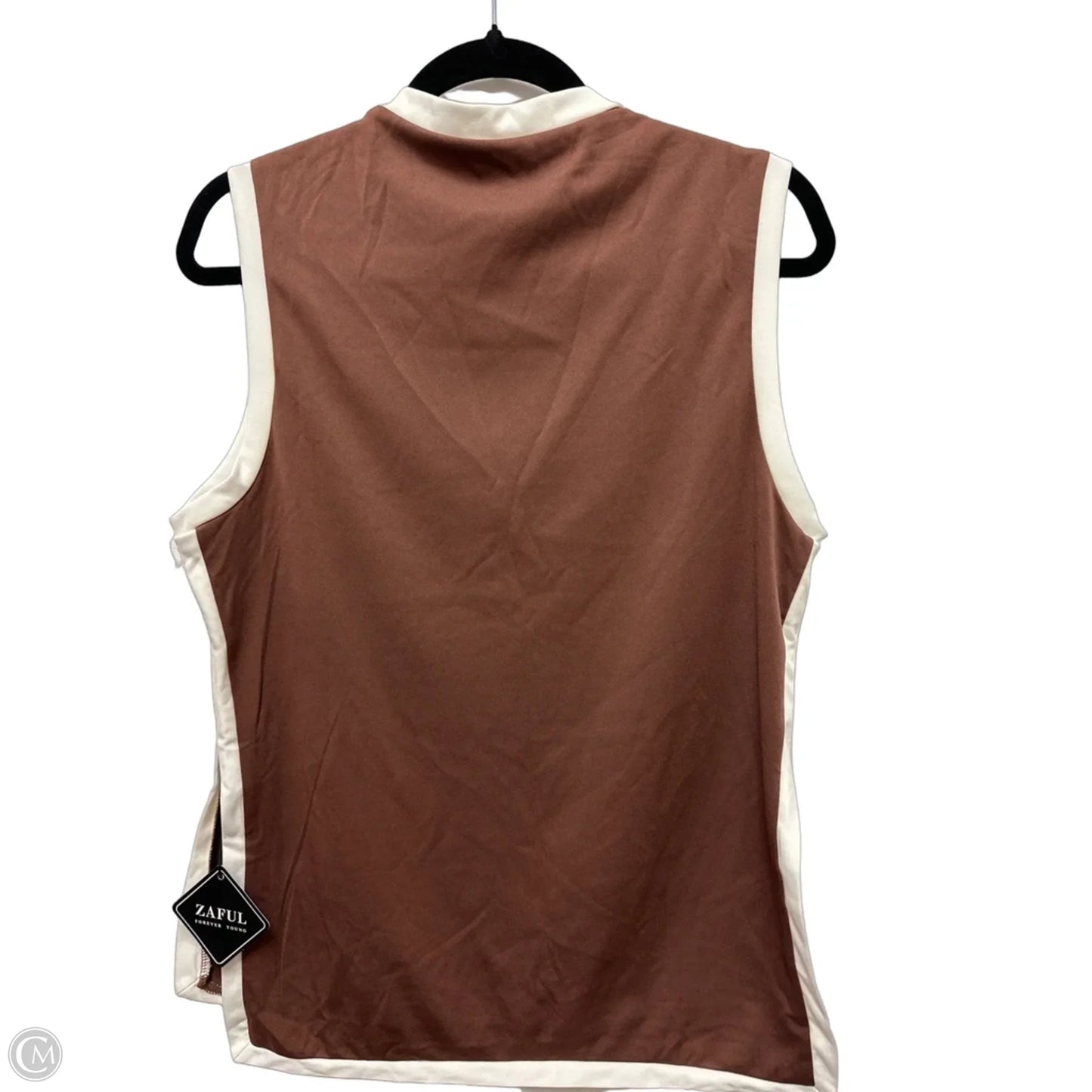 Top Sleeveless By Zaful In Brown, Size: L
