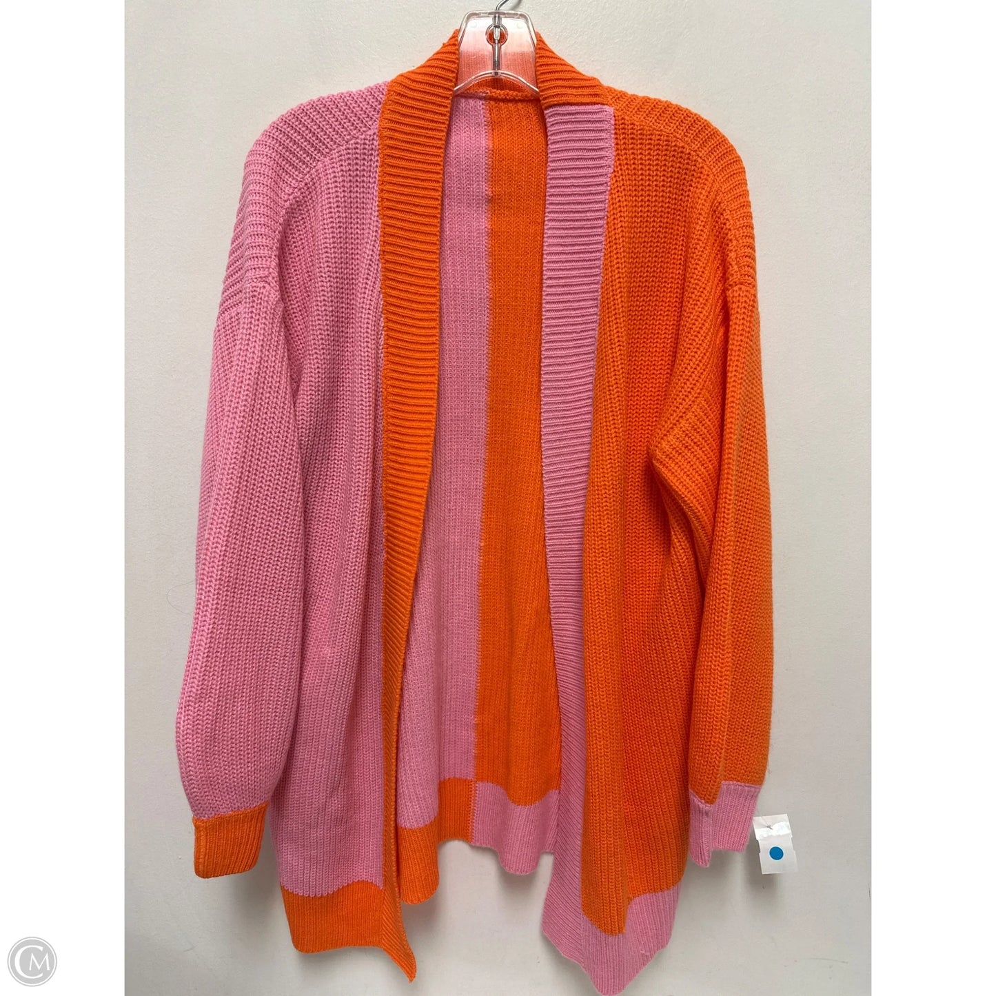 Sweater Cardigan By Clothes Mentor In Orange & Pink, Size: M