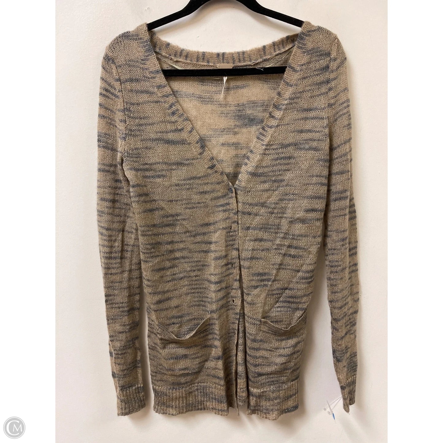 Sweater Cardigan By Free People In Brown & Grey, Size: M