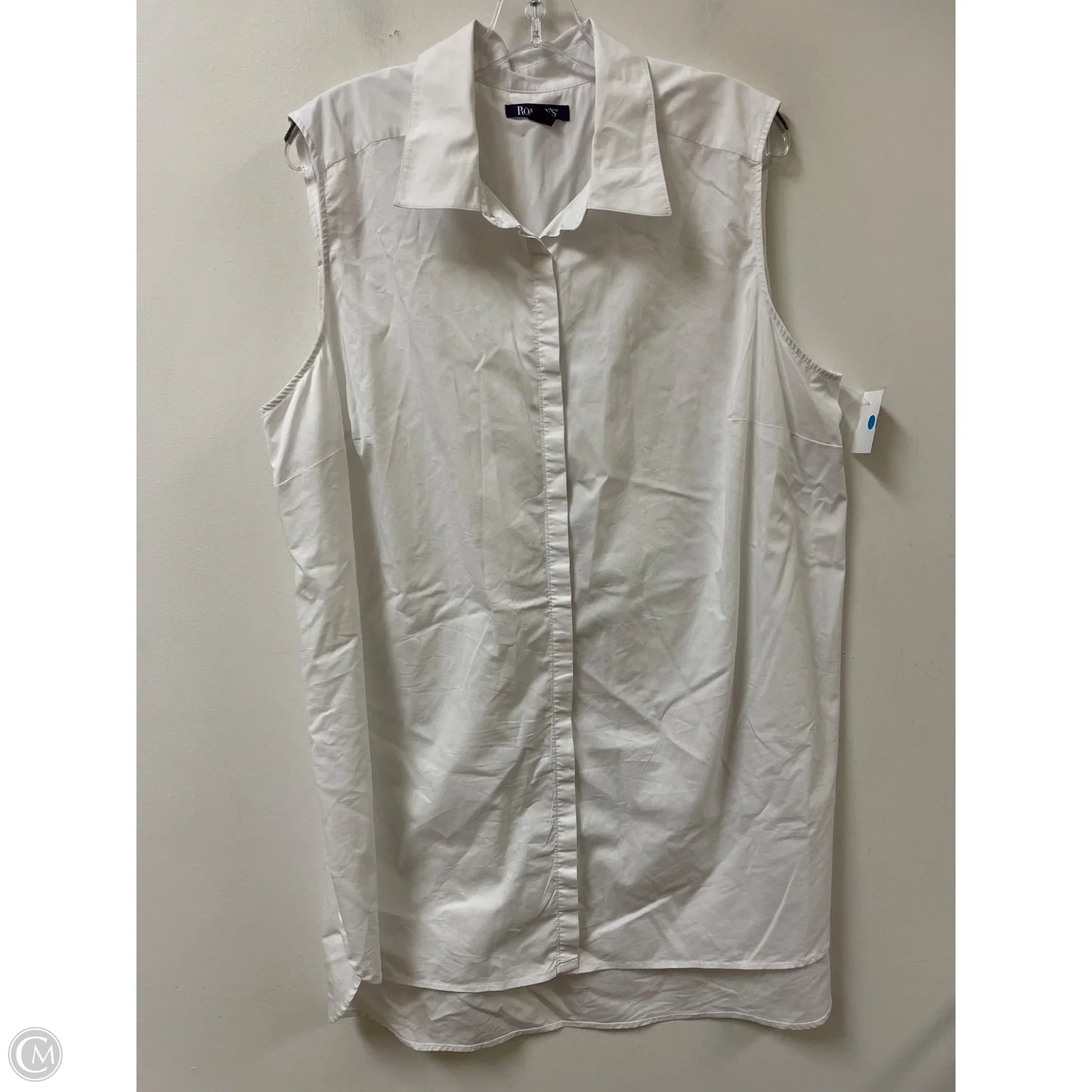 Tunic Sleeveless By Roamans In White, Size: 2x