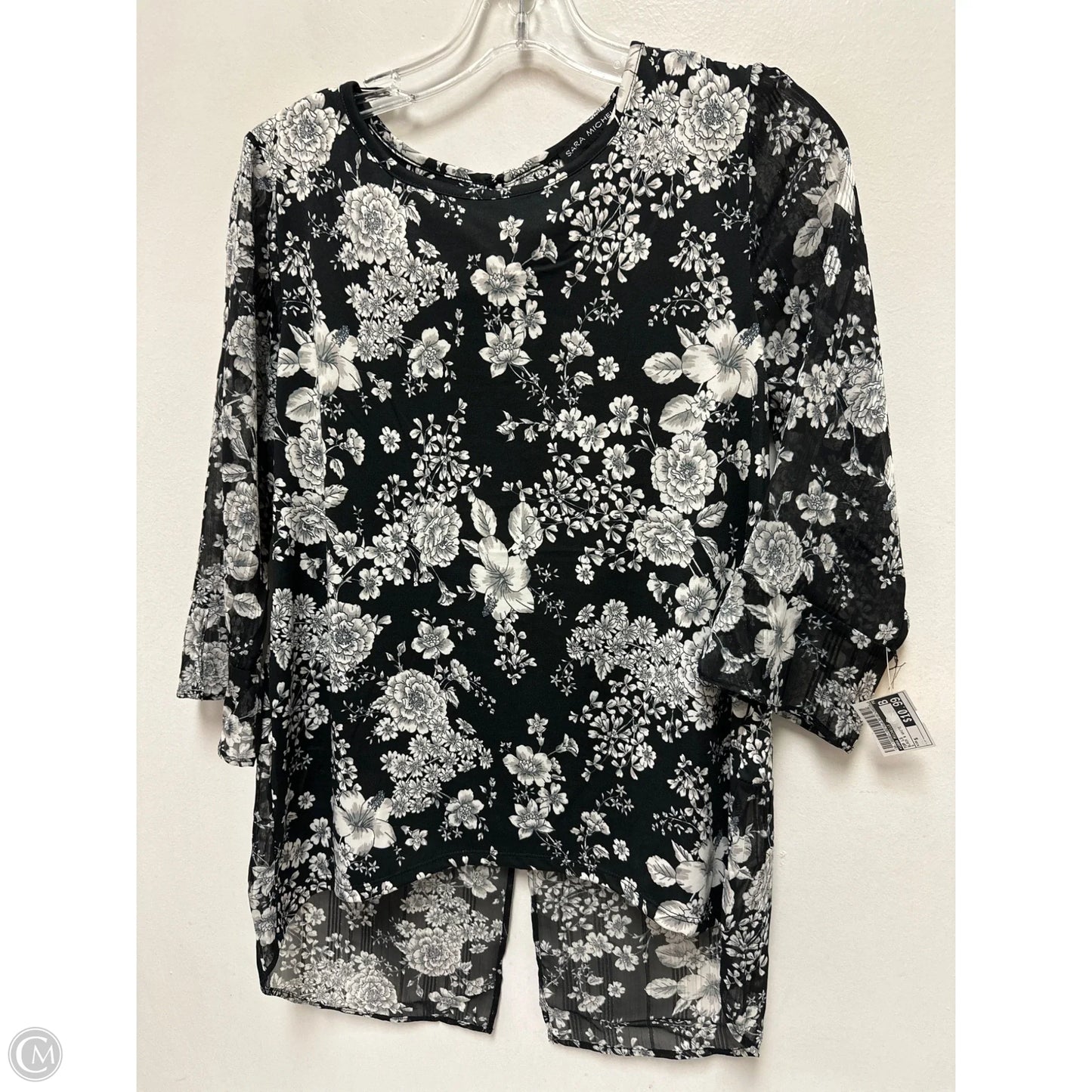 Top Long Sleeve By Sara Michelle In Black & White, Size: S
