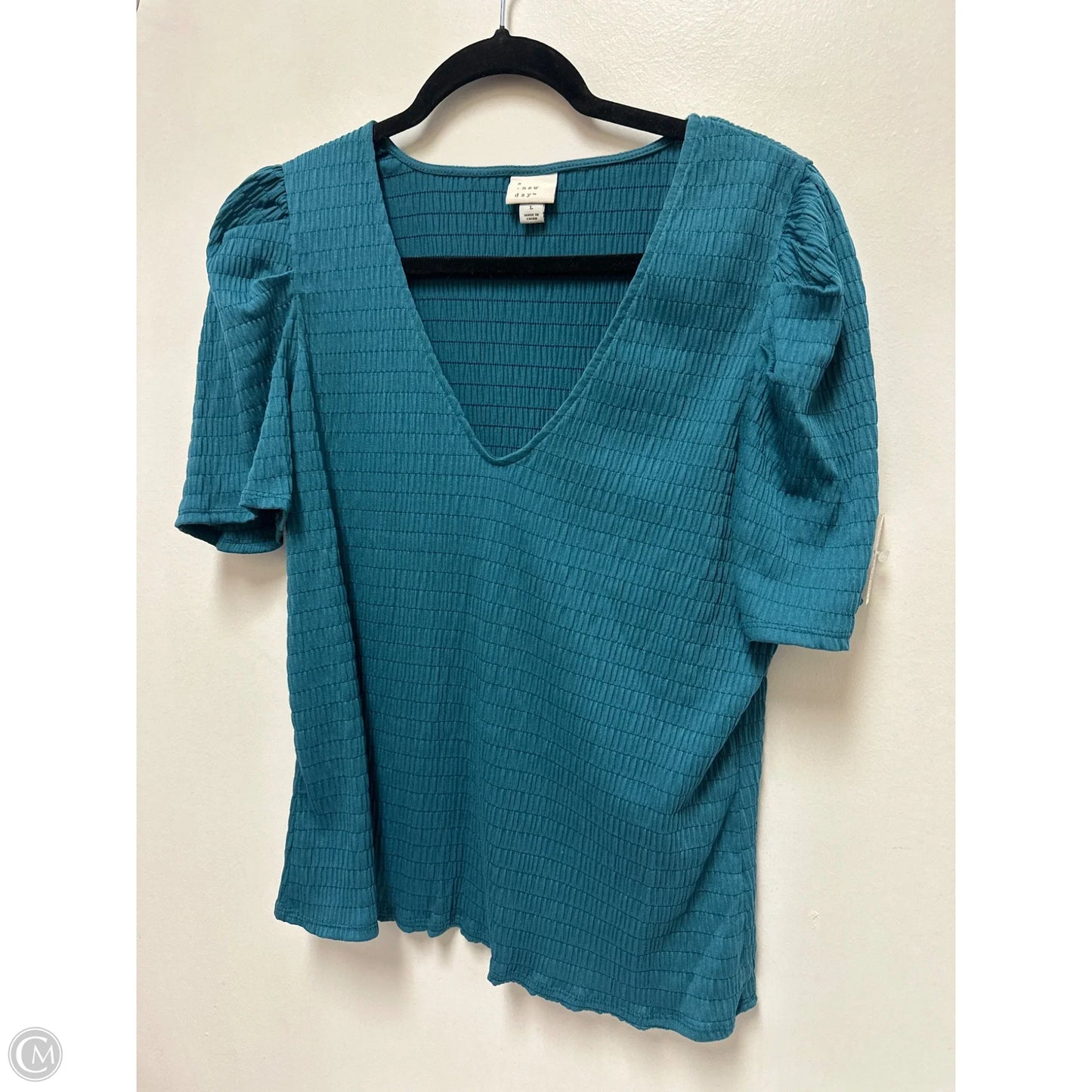 Top Short Sleeve By A New Day In Teal, Size: L